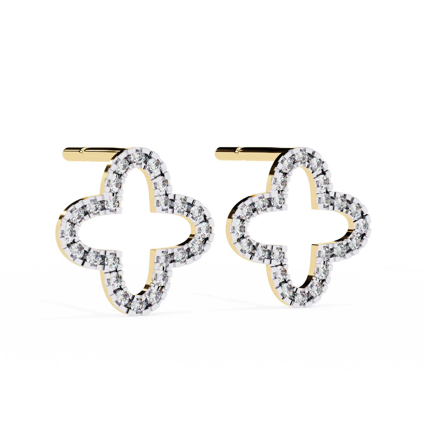 celeste quatrefoil lab grown diamond studs
