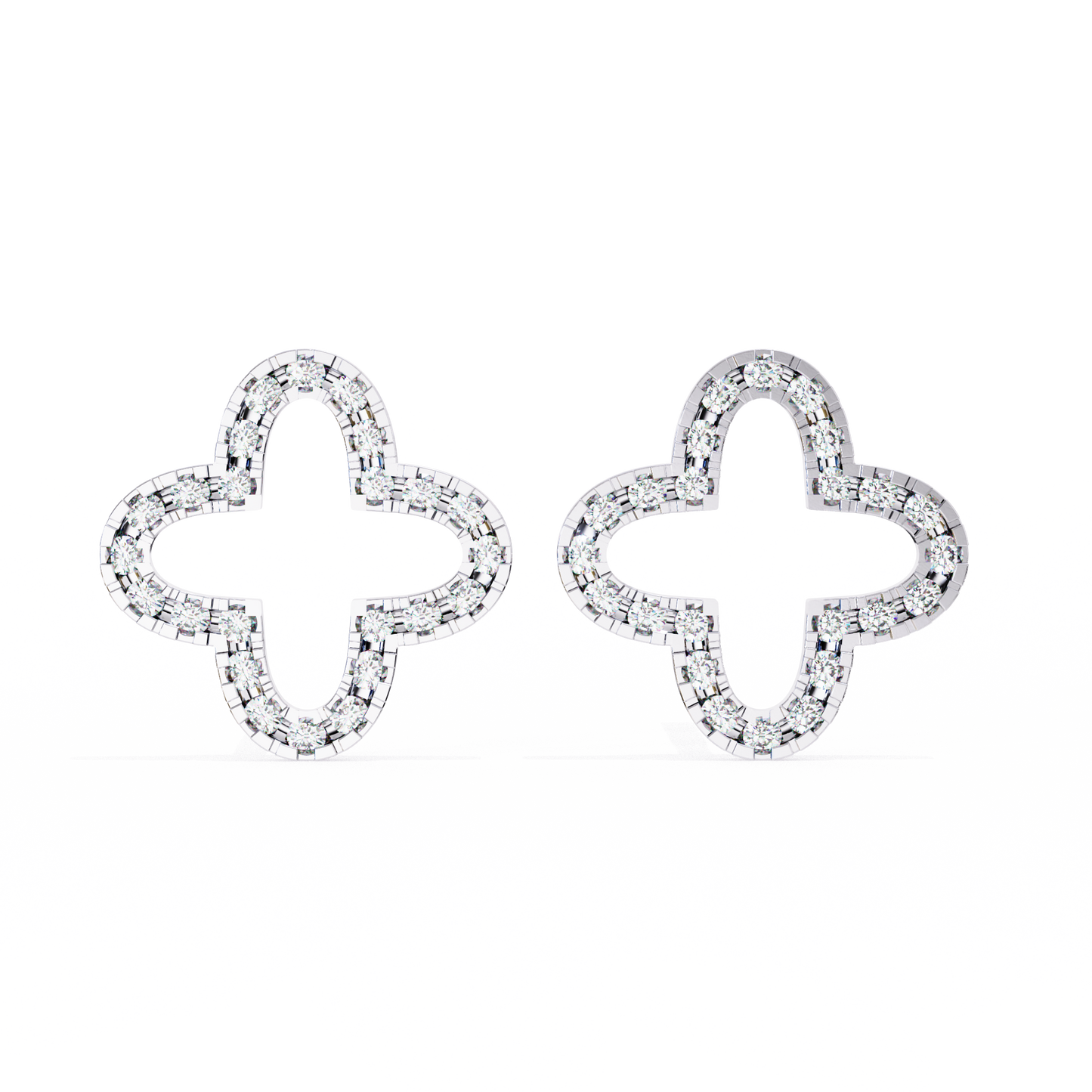 celeste quatrefoil lab grown diamond studs