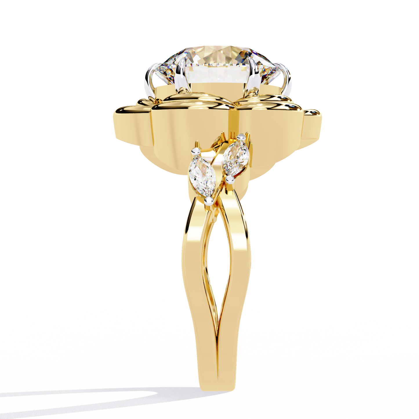 golden bloom lab grown diamond ring