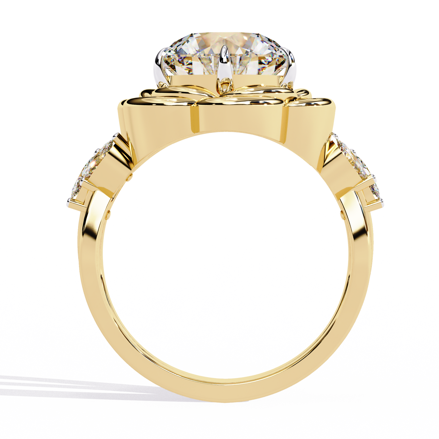 golden bloom lab grown diamond ring