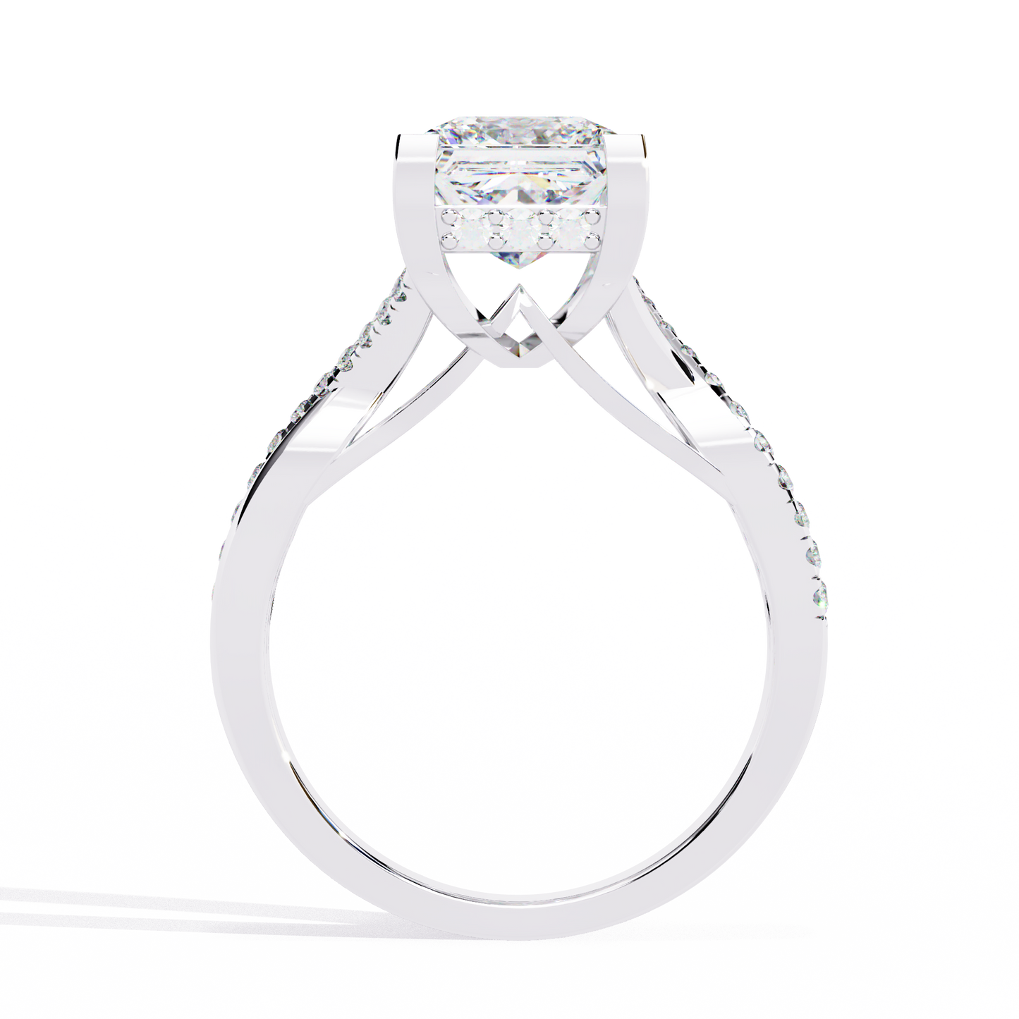 radiant twist lab grown diamond ring