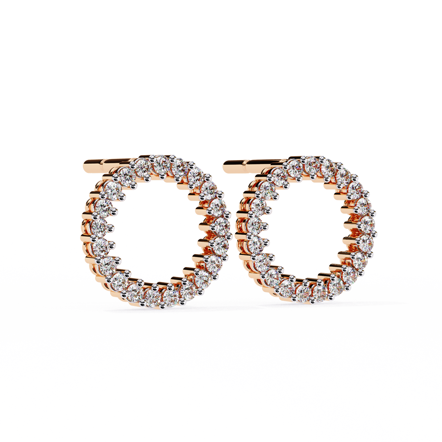 aurora circle lab grown diamond studs