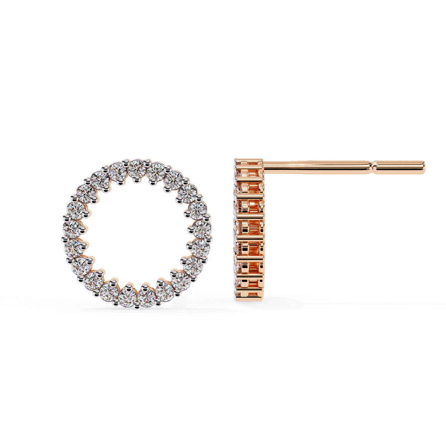 aurora circle lab grown diamond studs