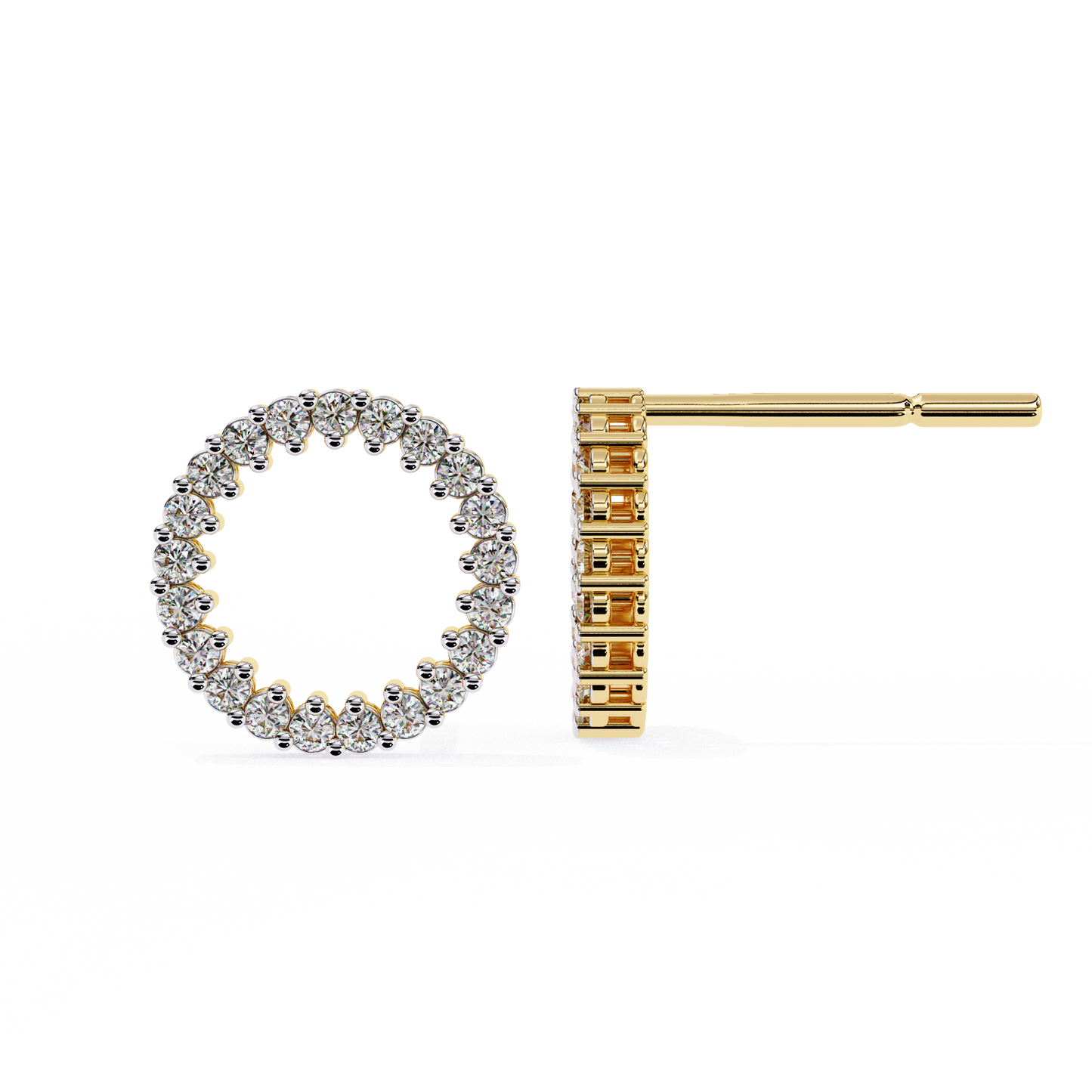 aurora circle lab grown diamond studs