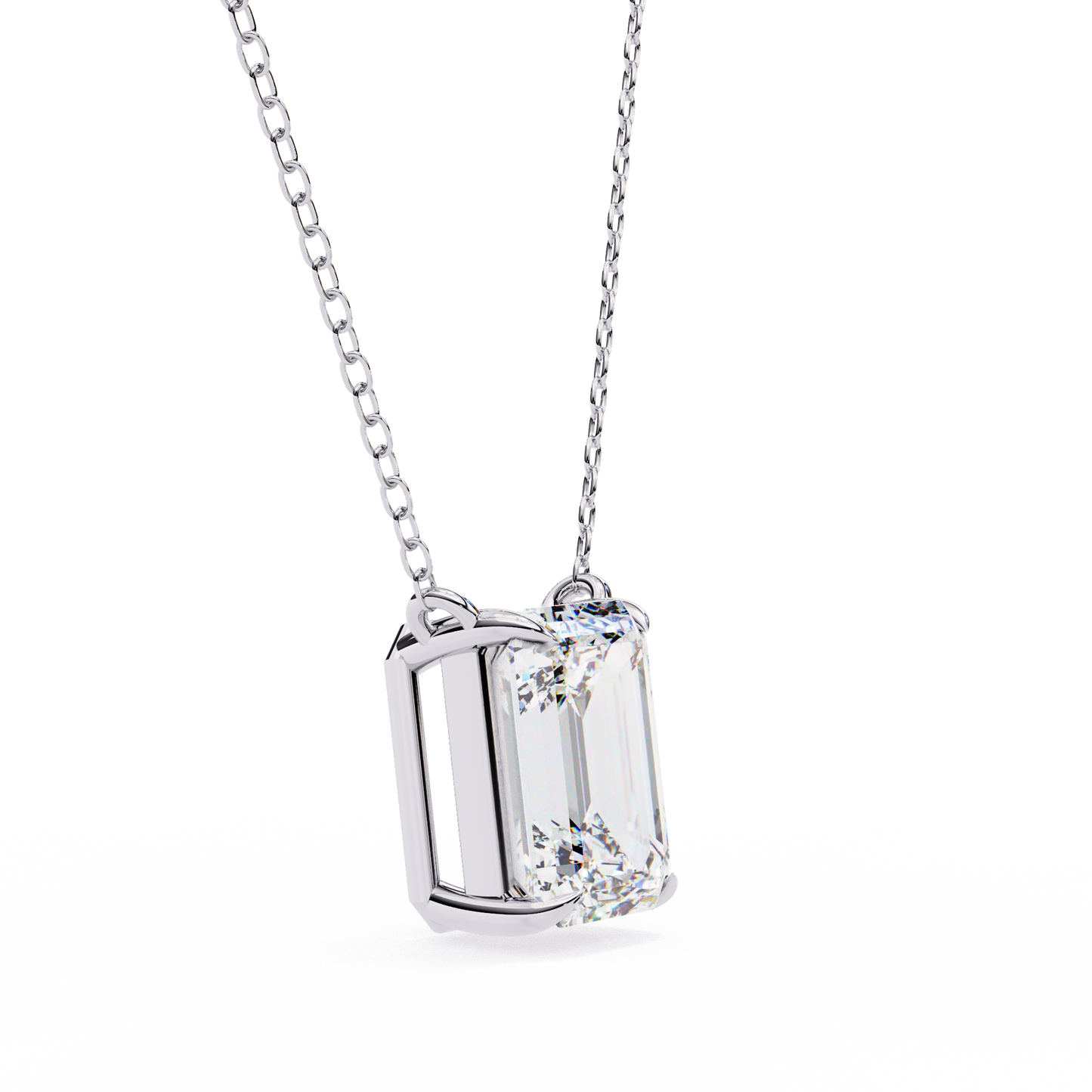 valora step-cut lab grown diamond solitaire pendant