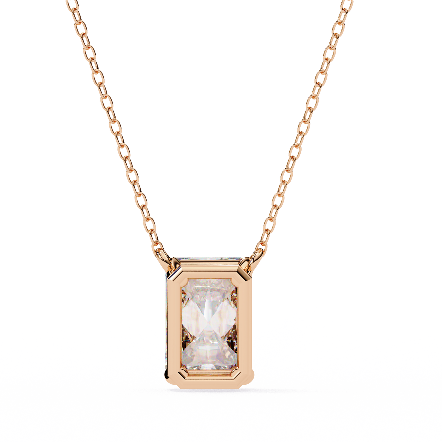 valora step-cut lab grown diamond solitaire pendant