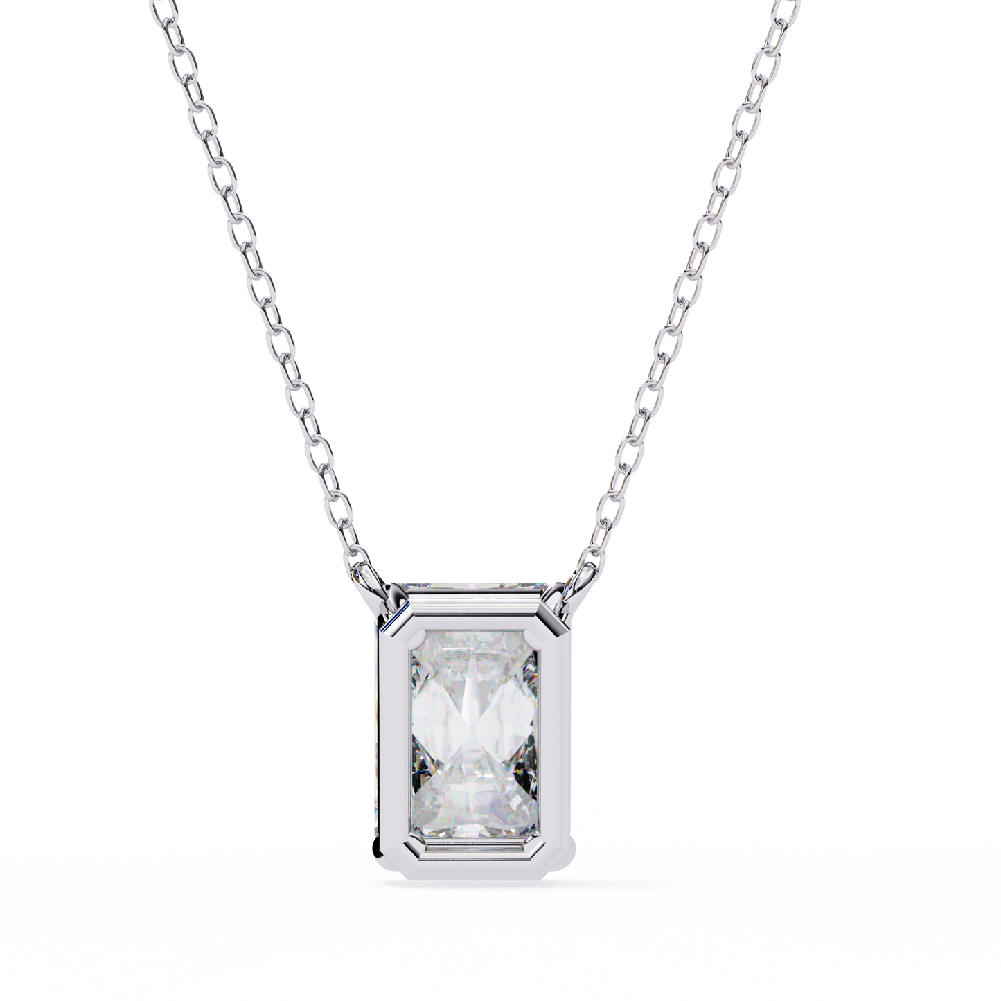 valora step-cut lab grown diamond solitaire pendant