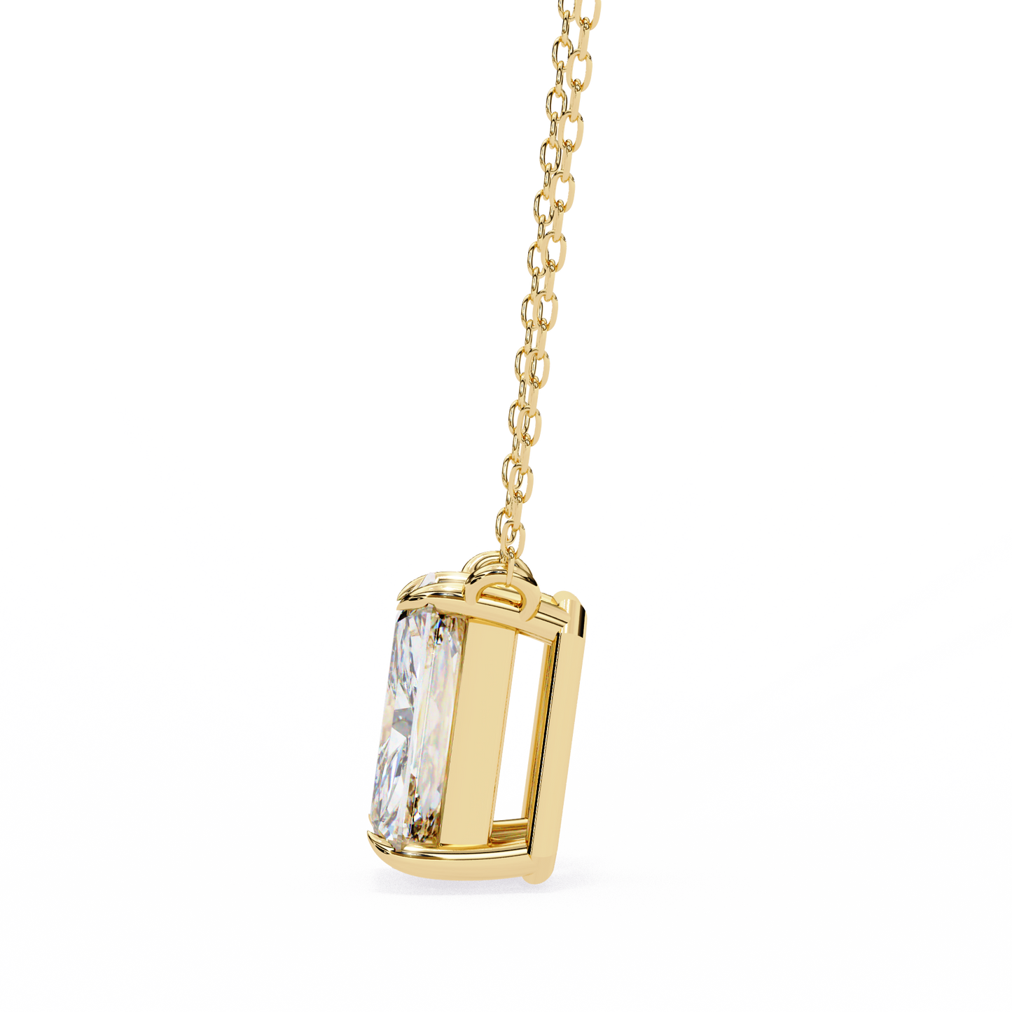 valora step-cut lab grown diamond solitaire pendant