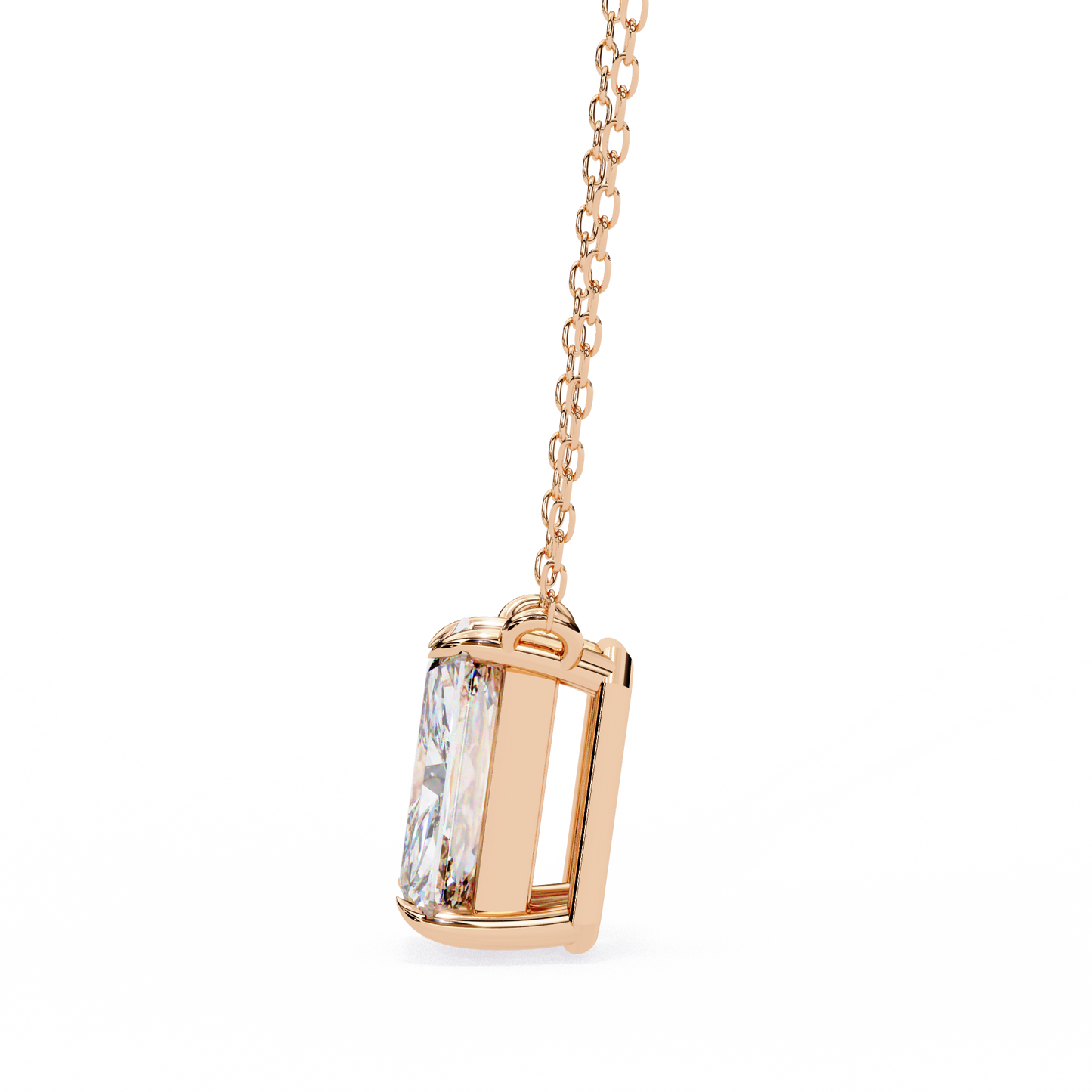 valora step-cut lab grown diamond solitaire pendant