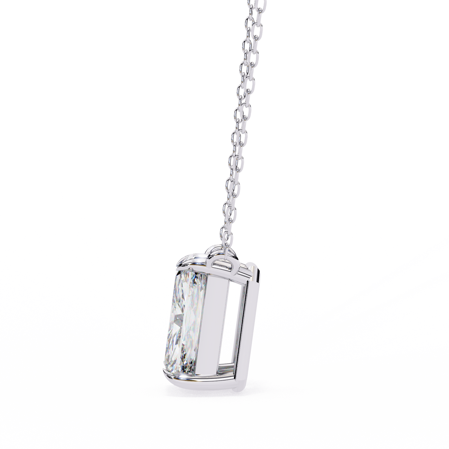 valora step-cut lab grown diamond solitaire pendant