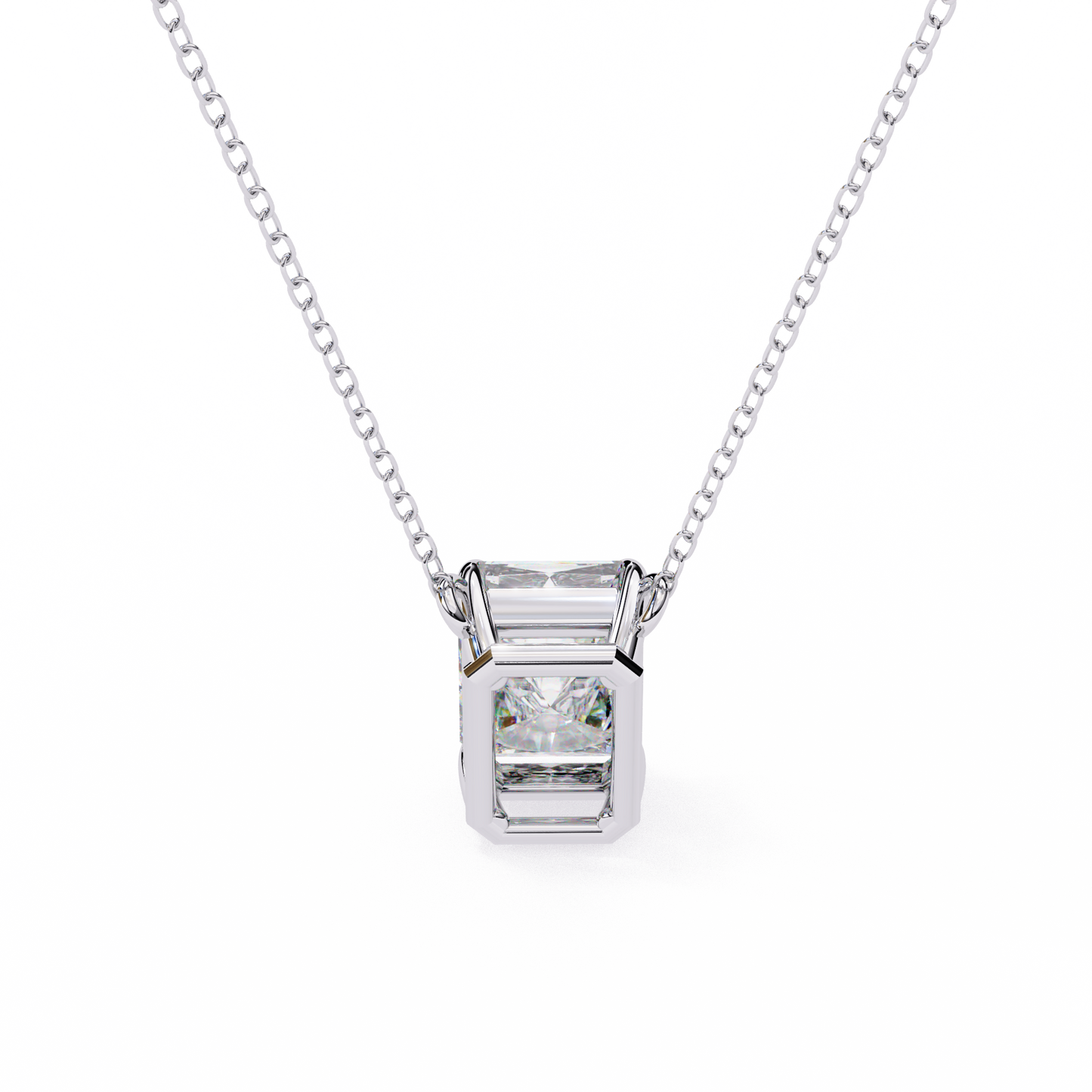 valora step-cut lab grown diamond solitaire pendant