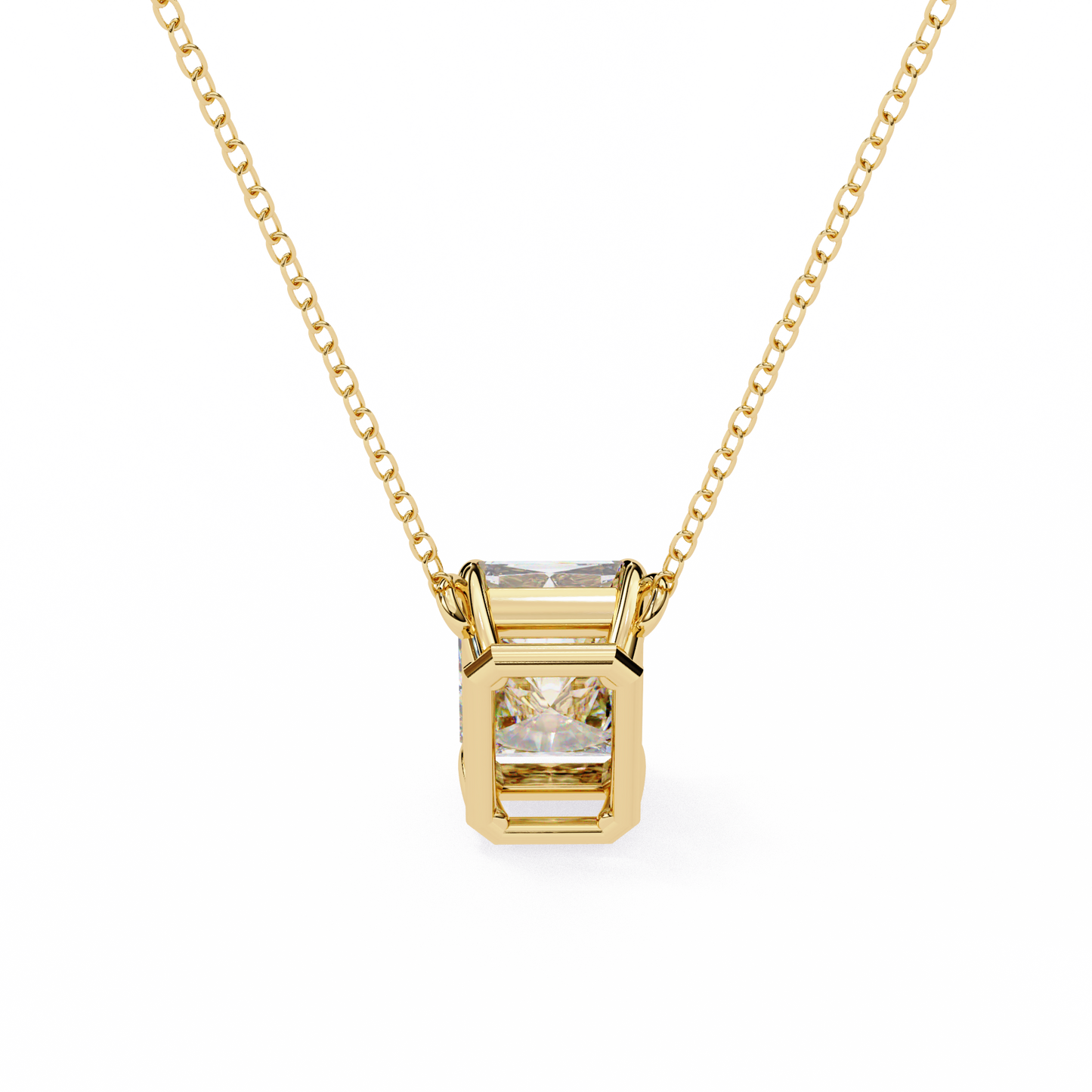 valora step-cut lab grown diamond solitaire pendant