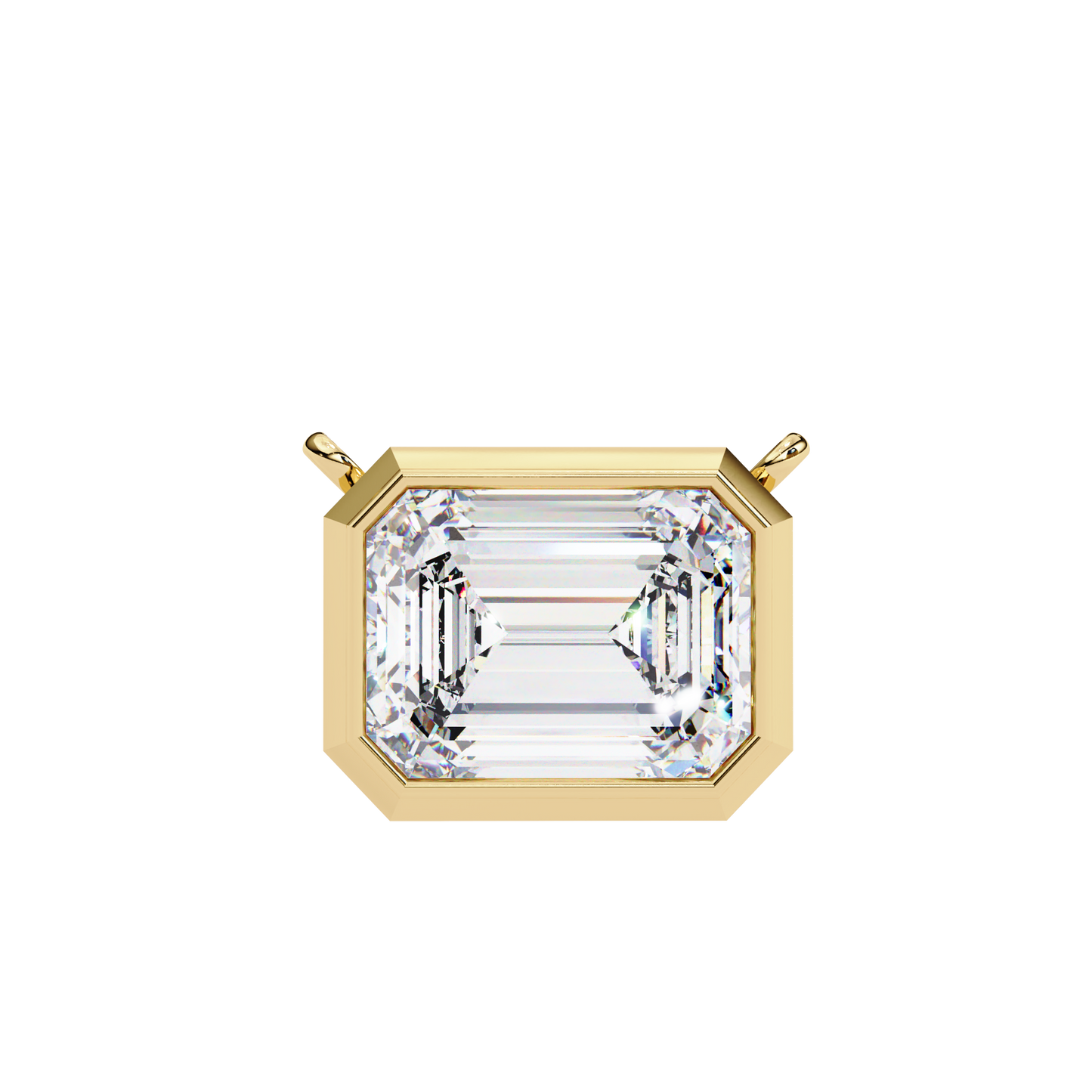prisma emerald solitaire lab grown diamond necklace
