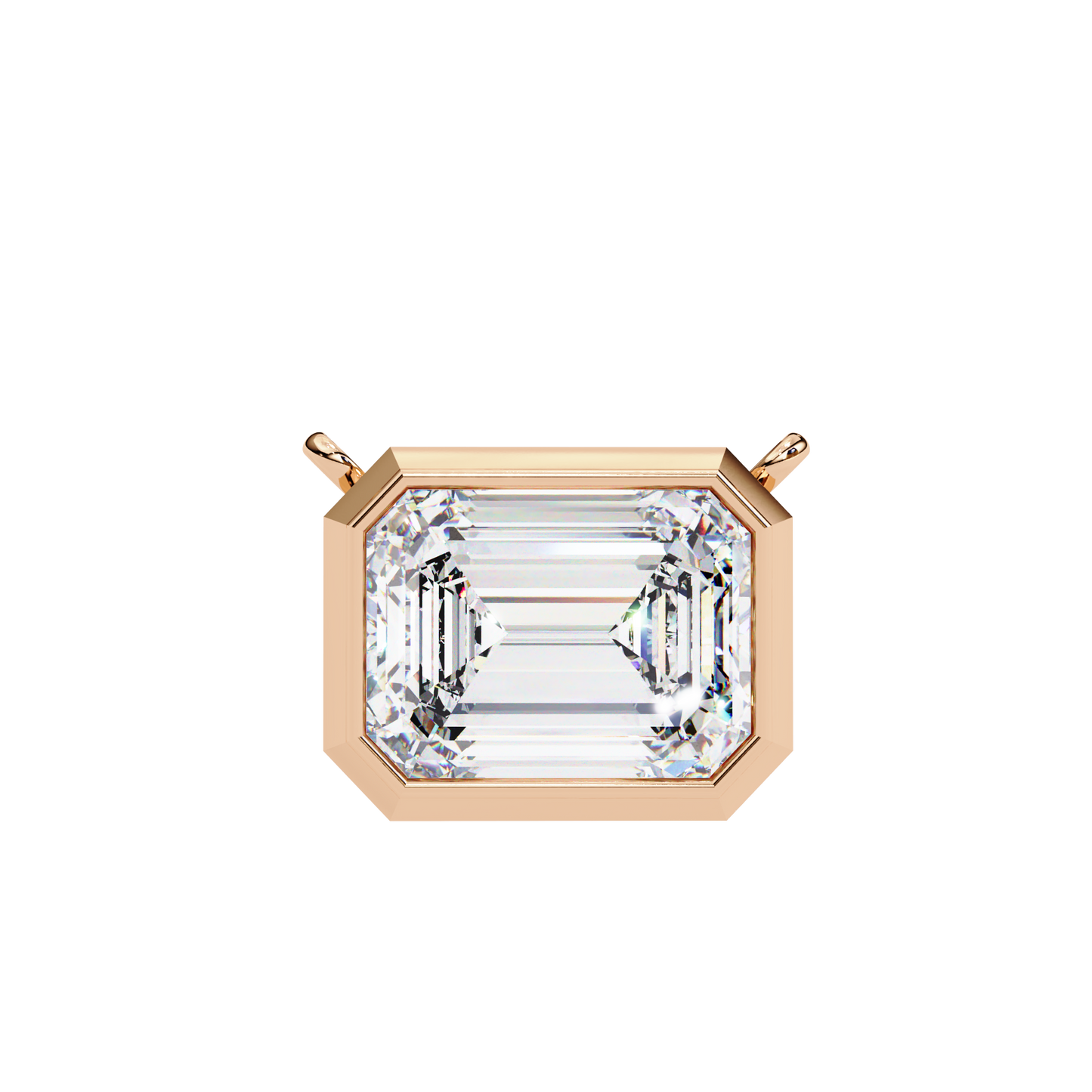 prisma emerald solitaire lab grown diamond necklace