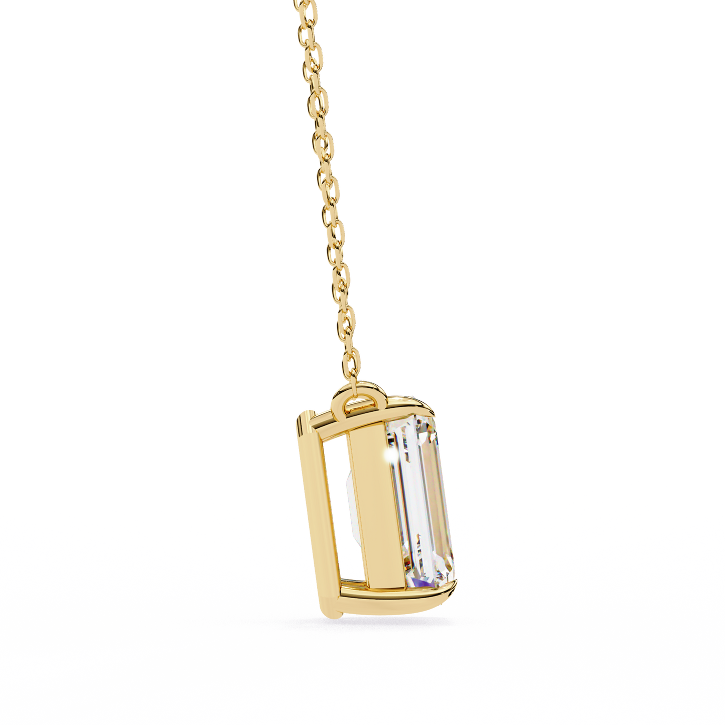 valora step-cut lab grown diamond solitaire pendant