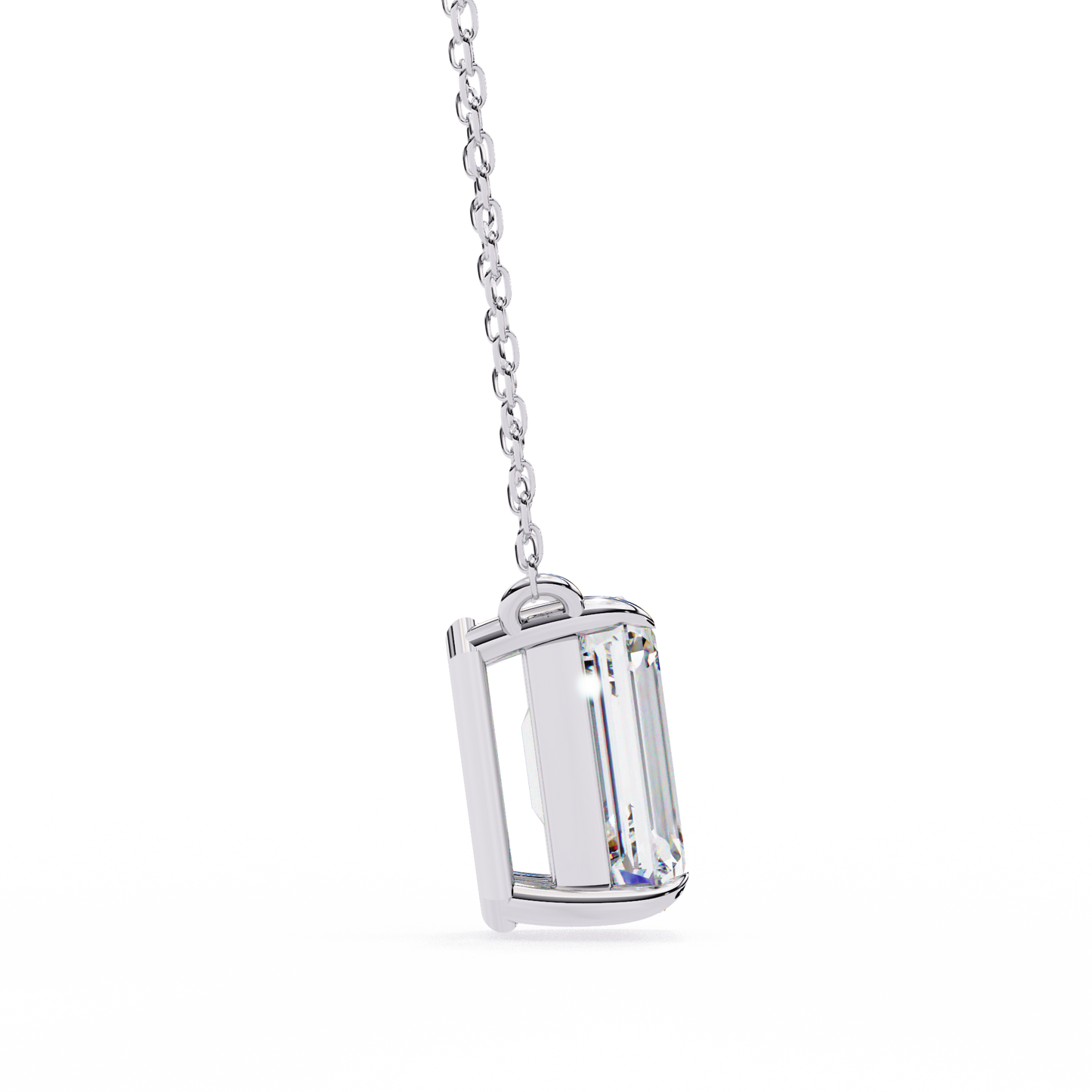 valora step-cut lab grown diamond solitaire pendant