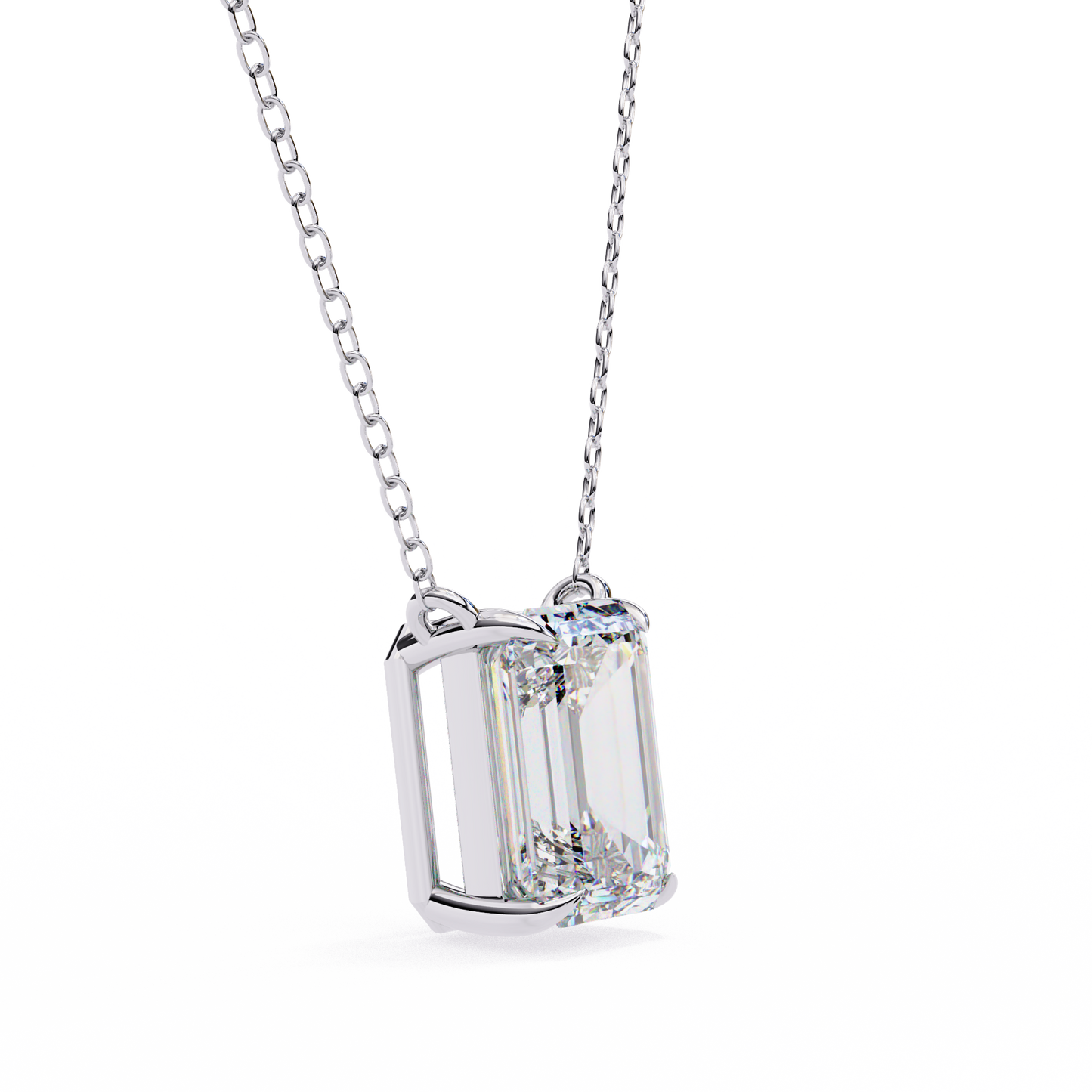 valora step-cut lab grown diamond solitaire pendant