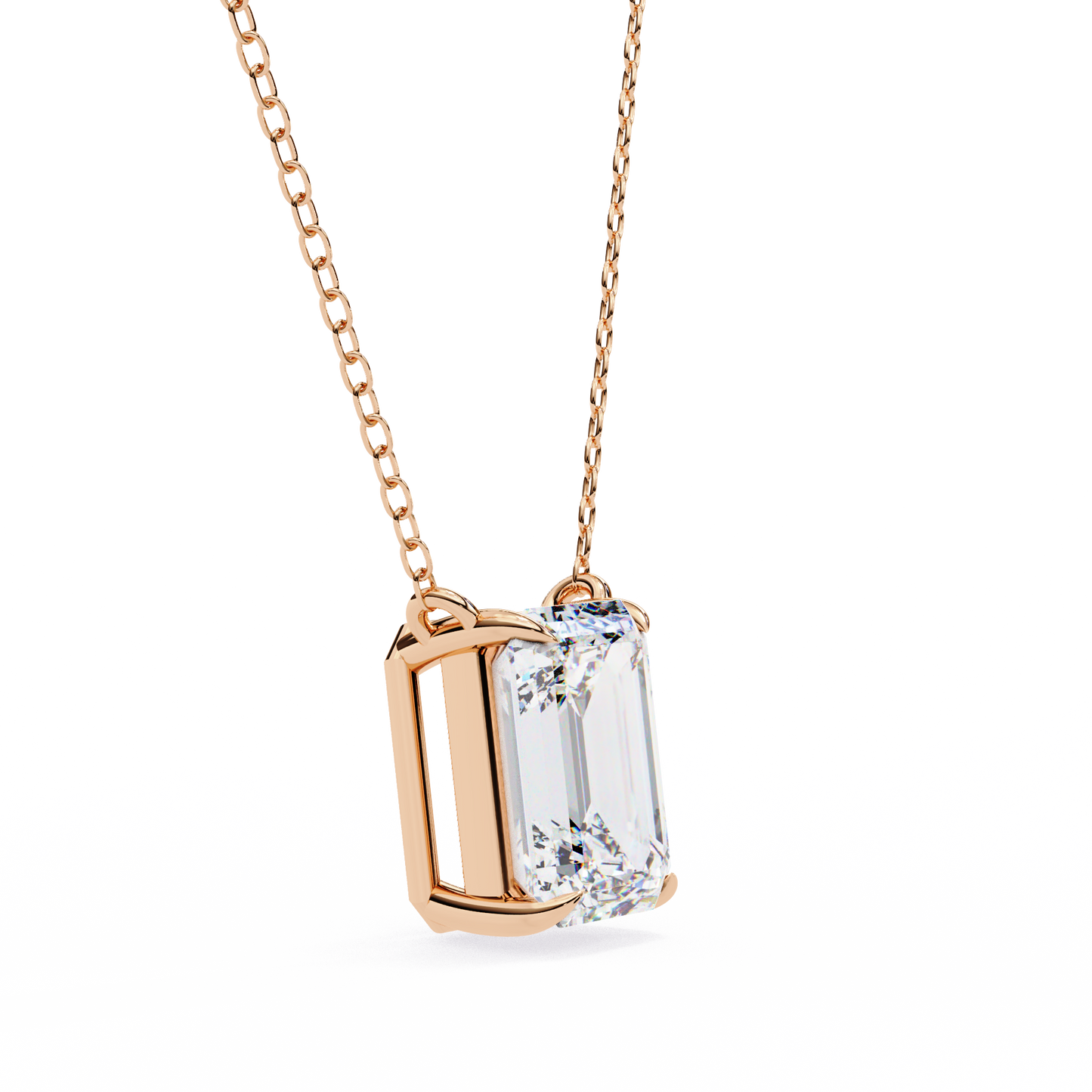 valora step-cut lab grown diamond solitaire pendant