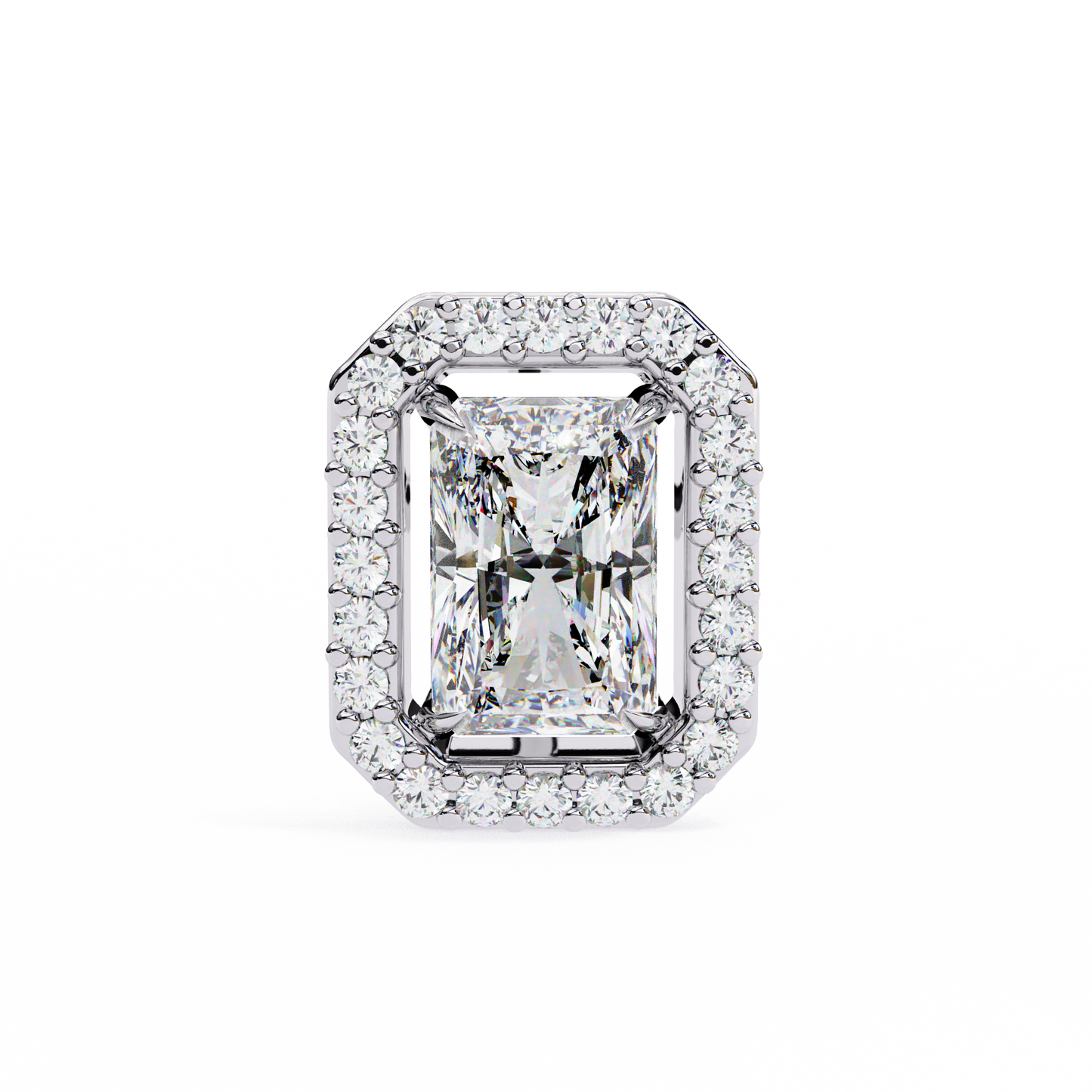 gatsby emerald halo lab grown diamond studs