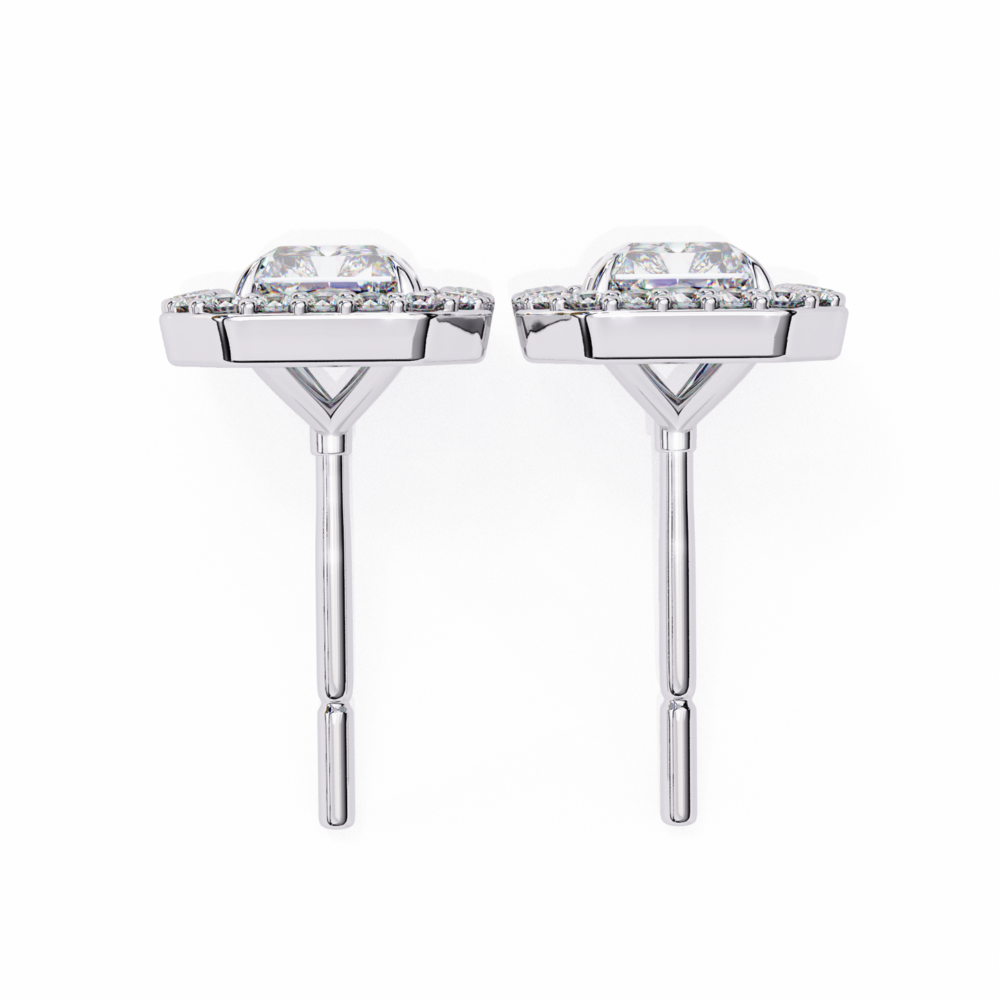 gatsby emerald halo lab grown diamond studs