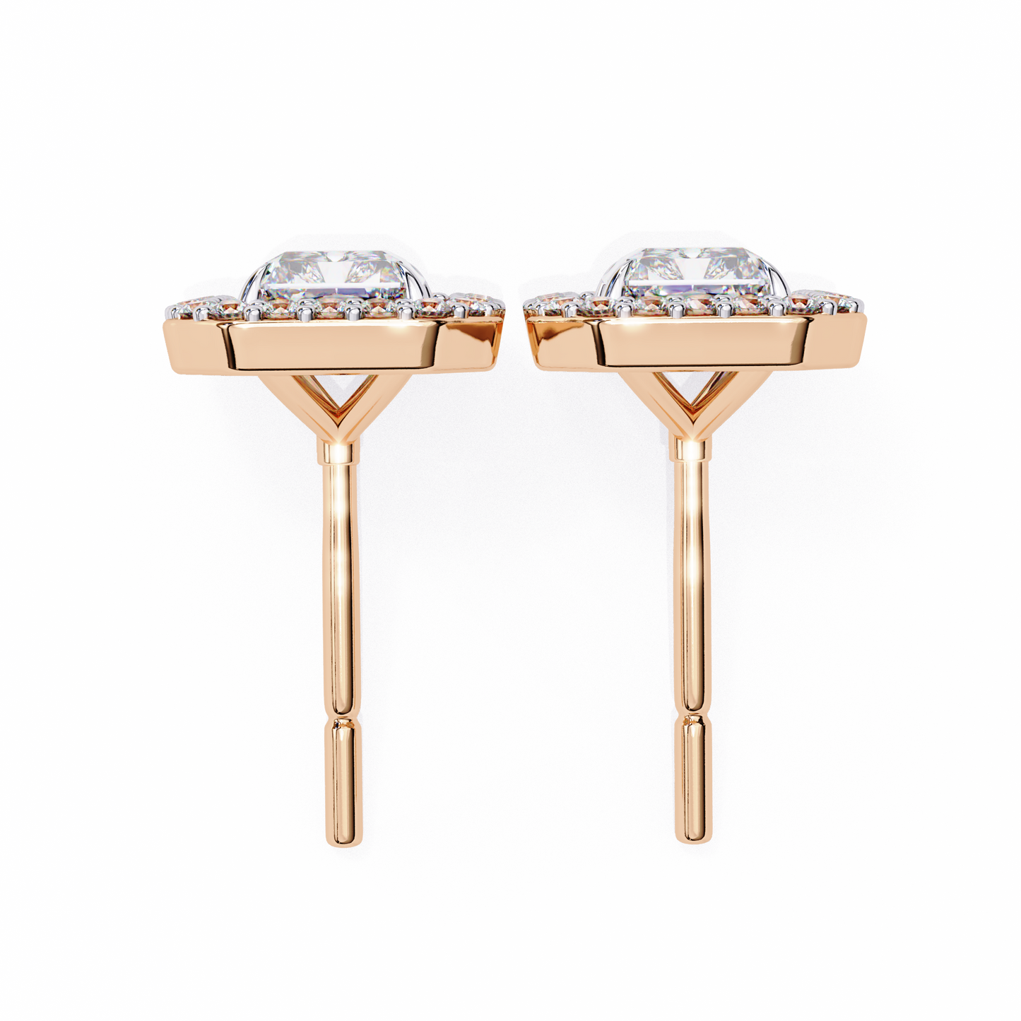 gatsby emerald halo lab grown diamond studs