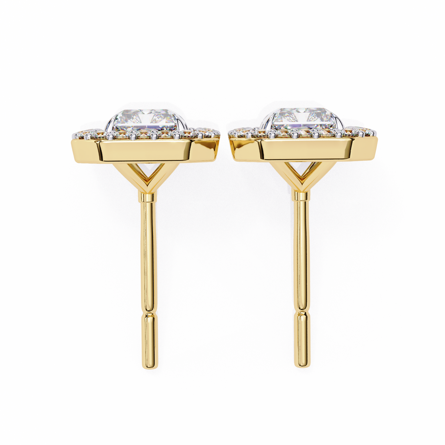 gatsby emerald halo lab grown diamond studs