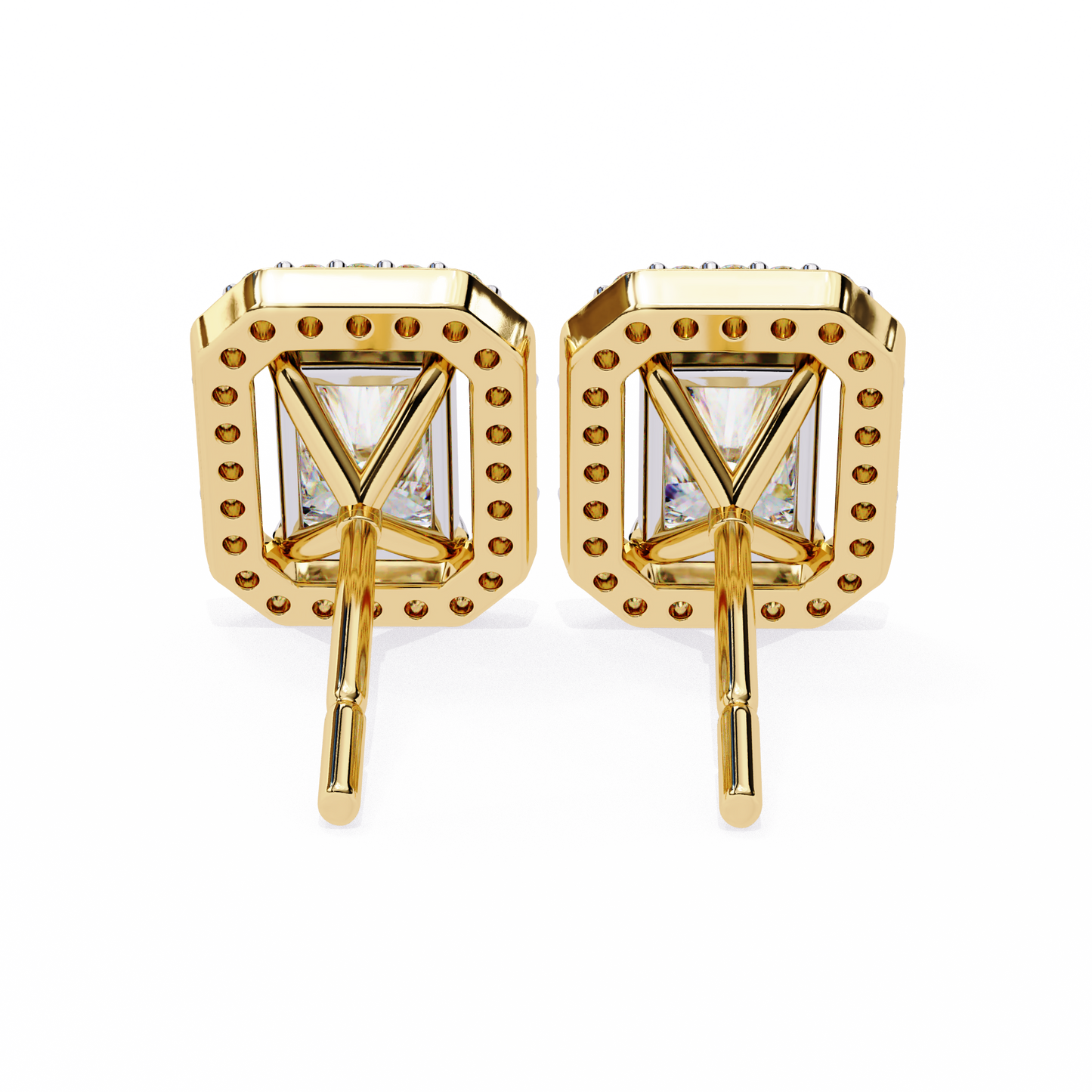 gatsby emerald halo lab grown diamond studs