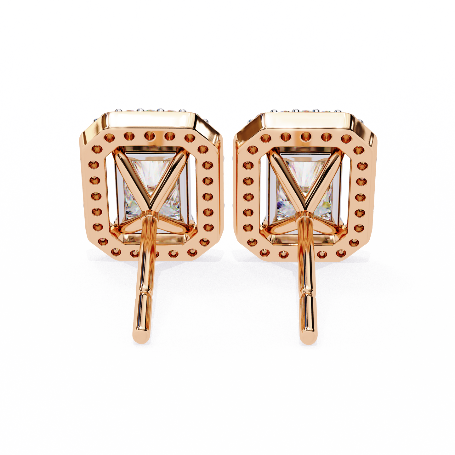 gatsby emerald halo lab grown diamond studs