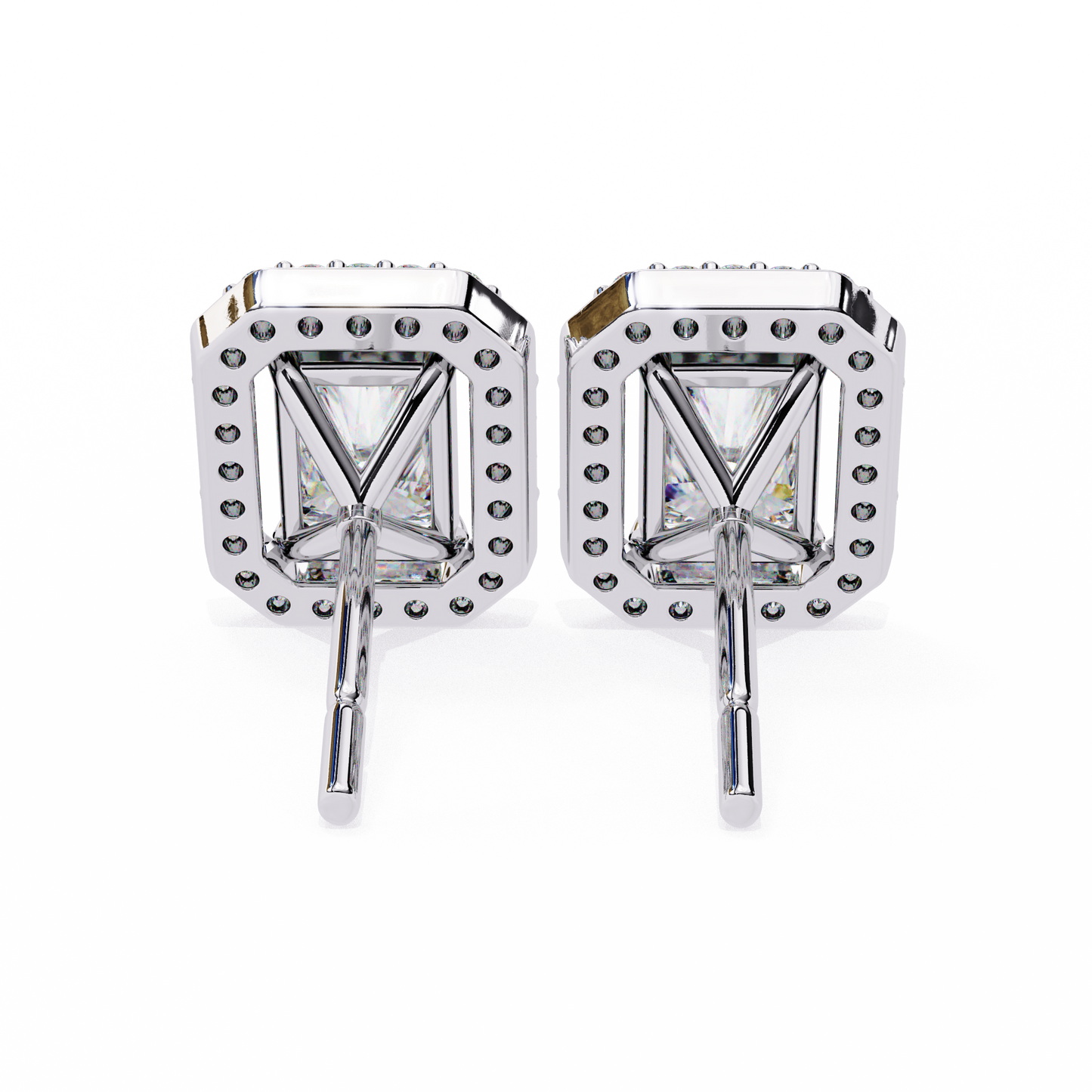 gatsby emerald halo lab grown diamond studs