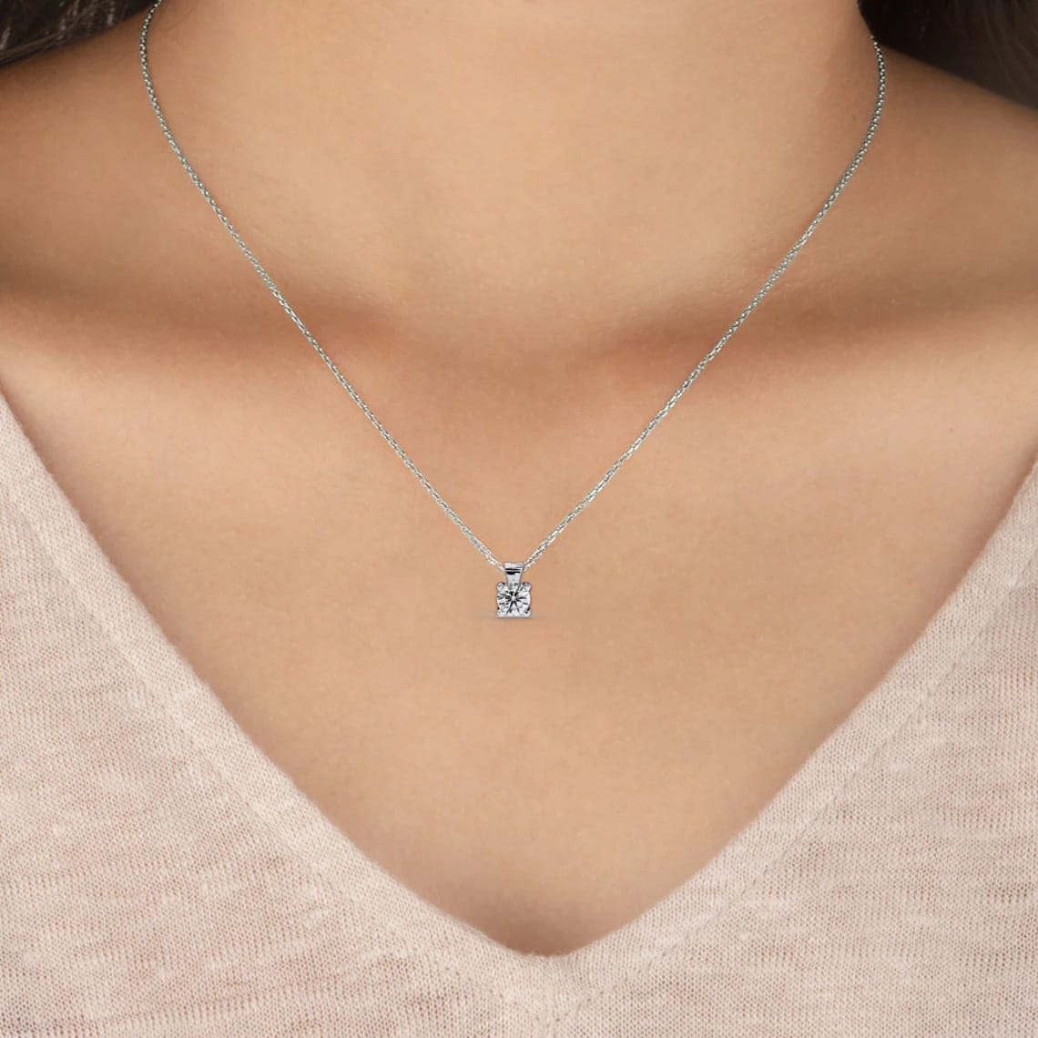 helia solitaire lab grown diamond pendant