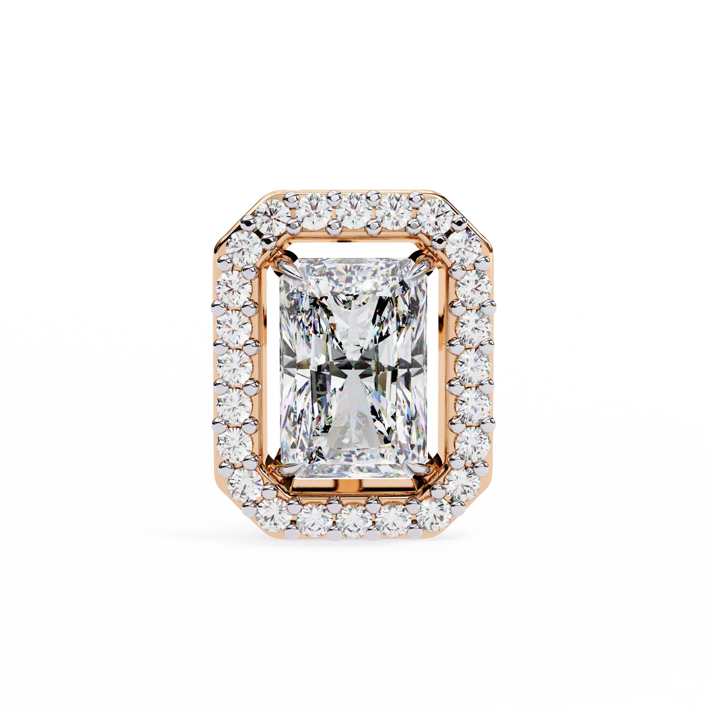 gatsby emerald halo lab grown diamond studs
