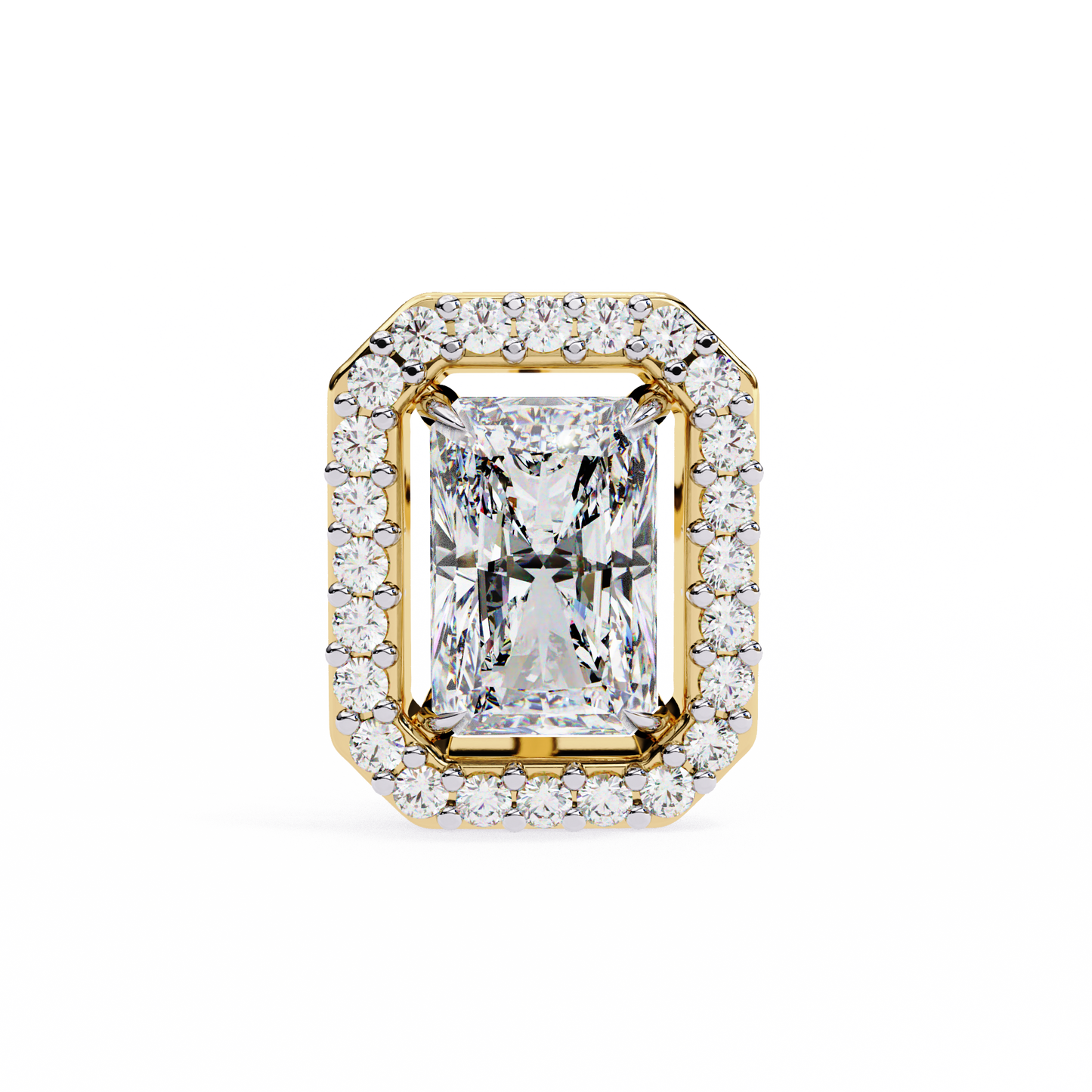 gatsby emerald halo lab grown diamond studs