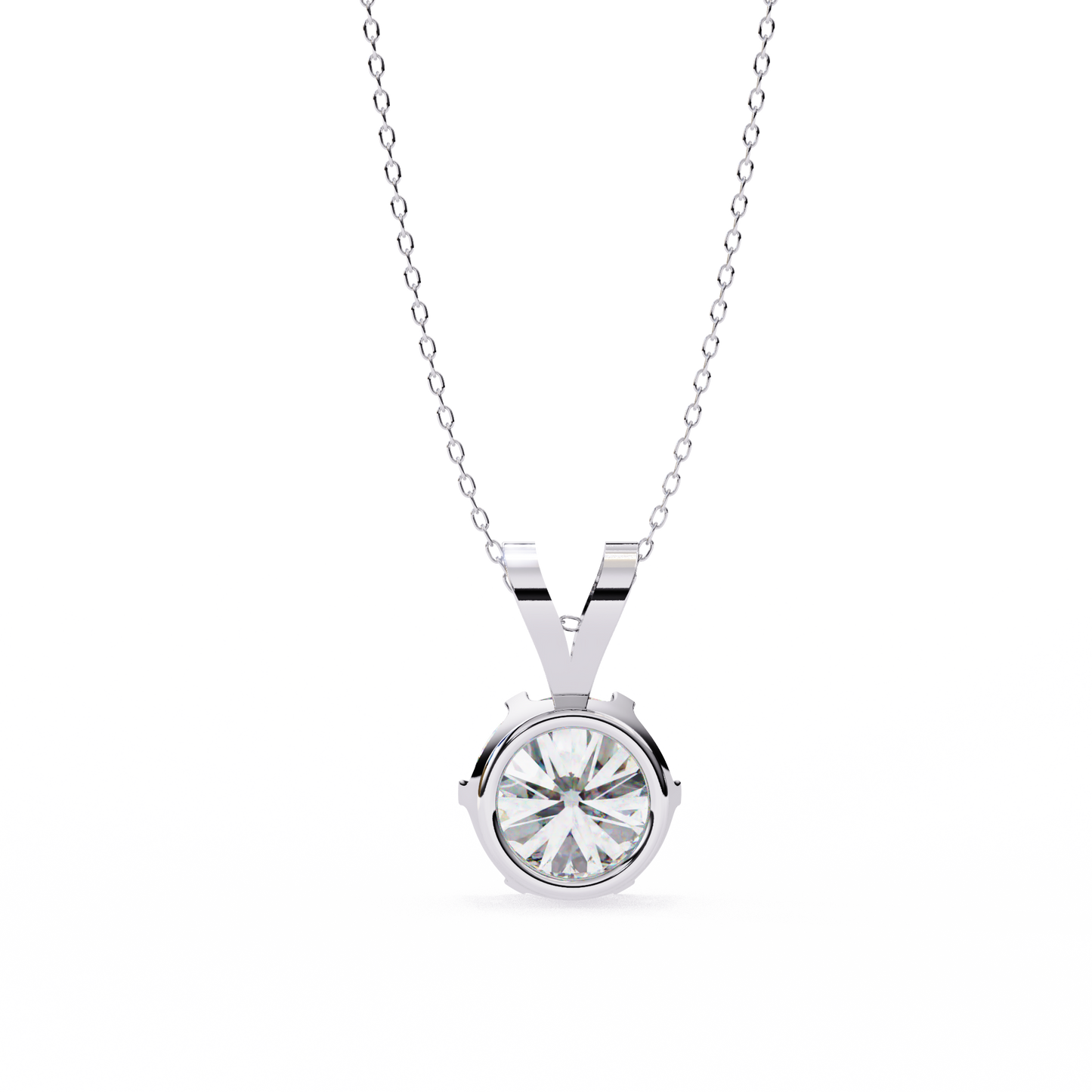 roselle solitaire round lab grown diamond pendant