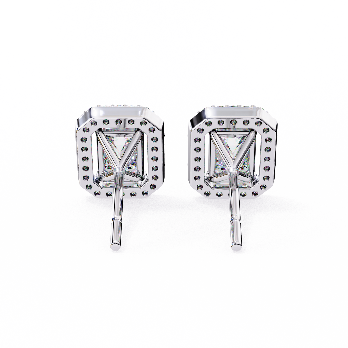 empire emerald halo lab grown diamond studs