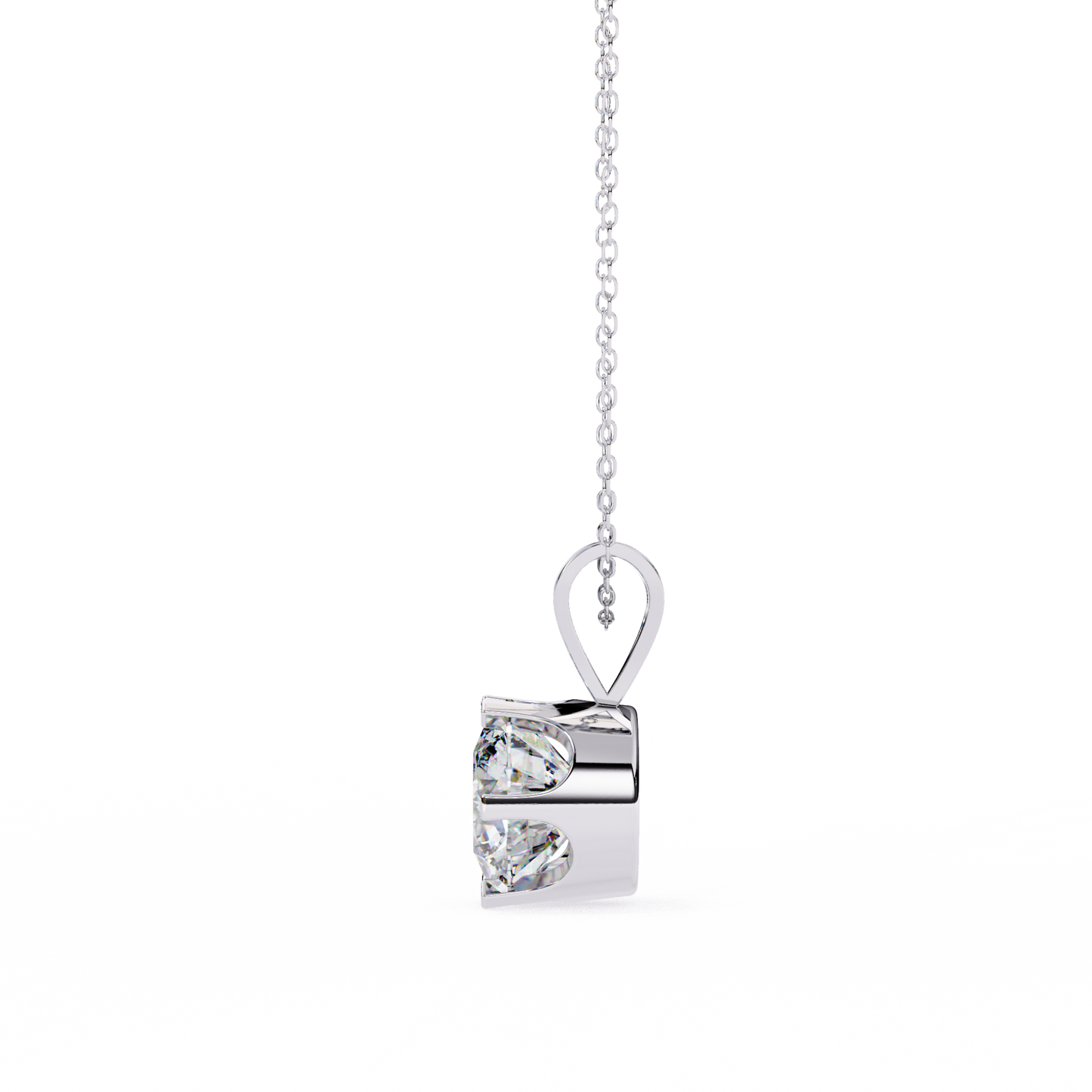 roselle solitaire round lab grown diamond pendant