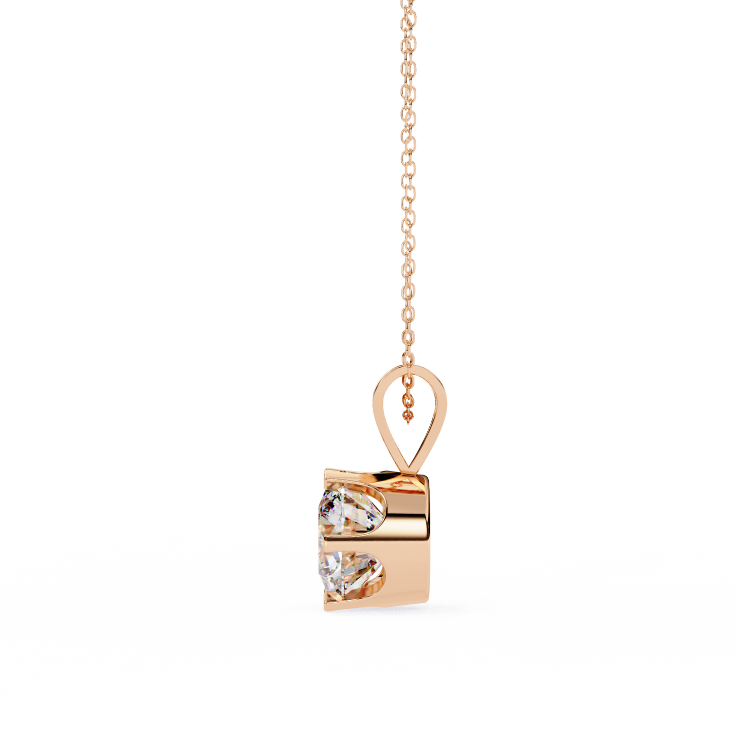 roselle solitaire round lab grown diamond pendant