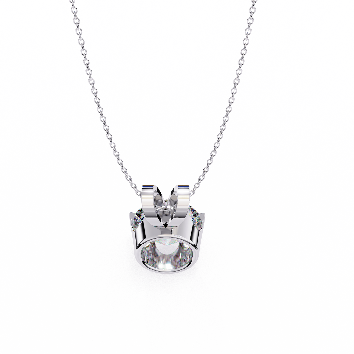 roselle solitaire round lab grown diamond pendant