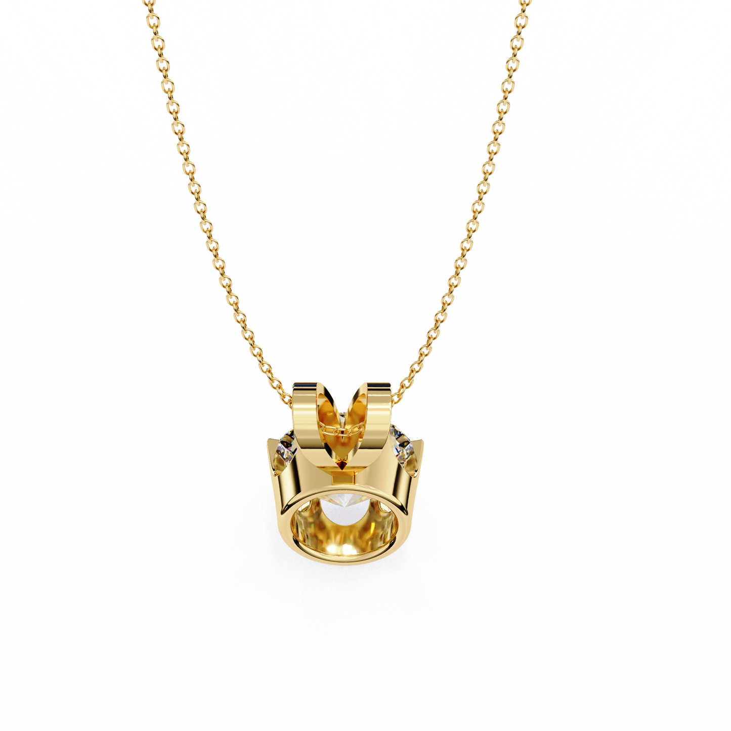 roselle solitaire round lab grown diamond pendant