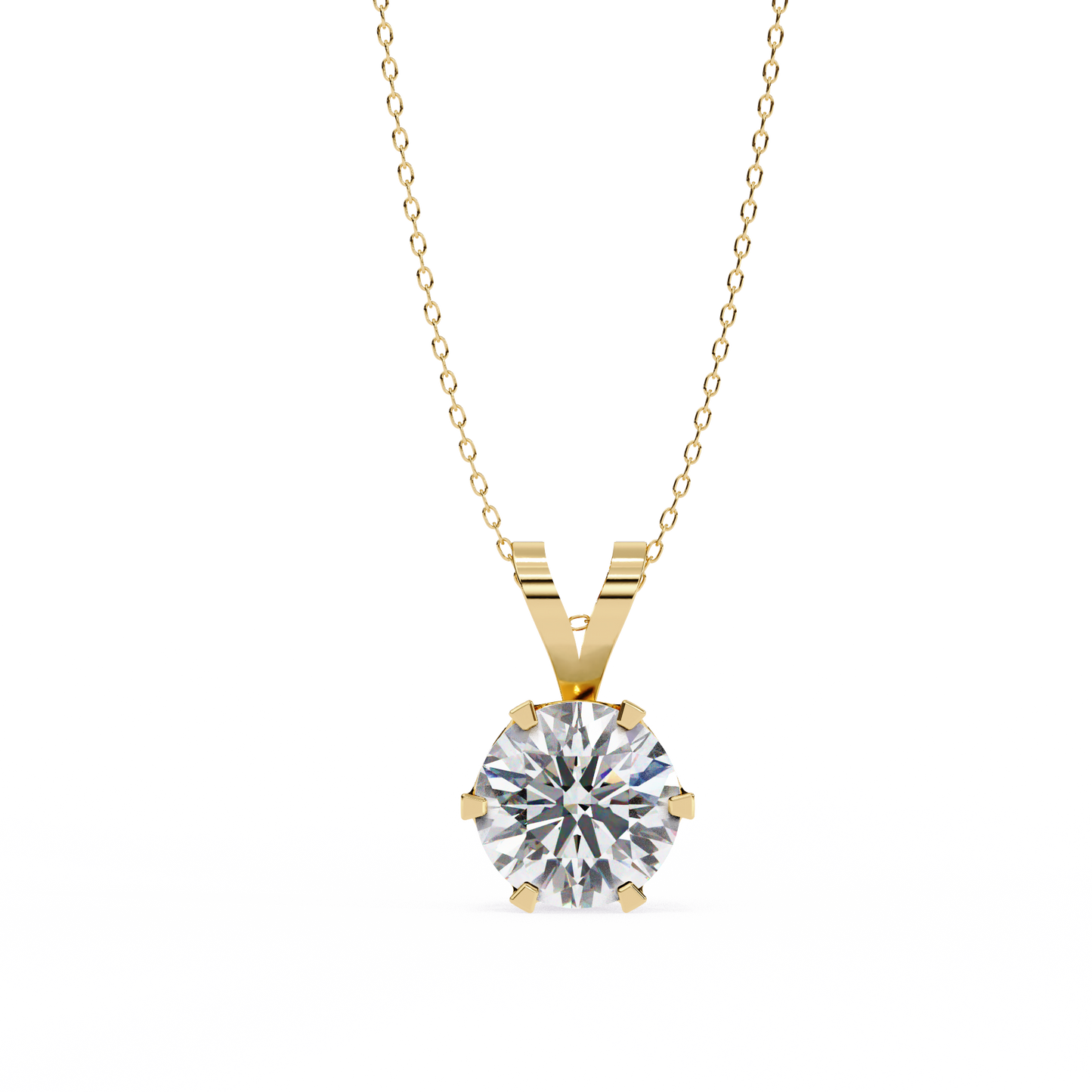roselle solitaire round lab grown diamond pendant