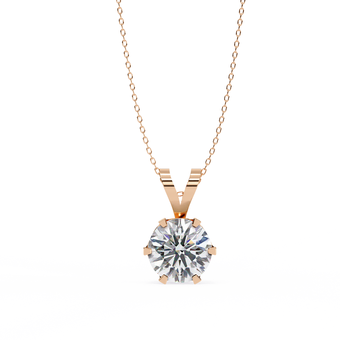 roselle solitaire round lab grown diamond pendant