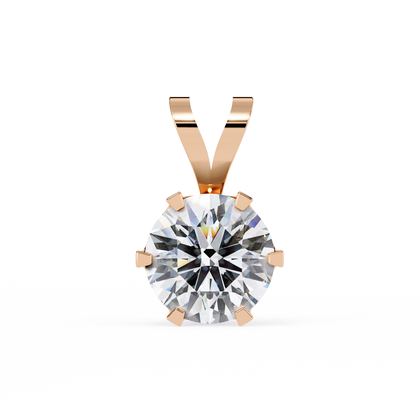 roselle solitaire round lab grown diamond pendant