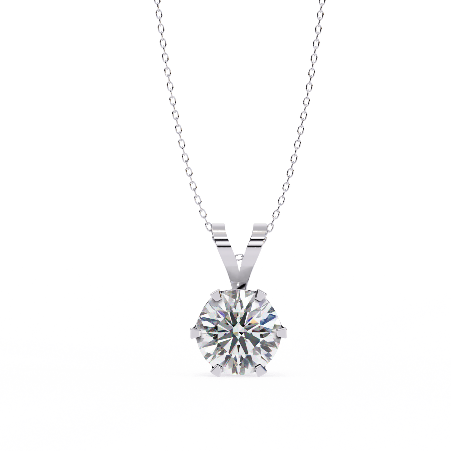 roselle solitaire round lab grown diamond pendant