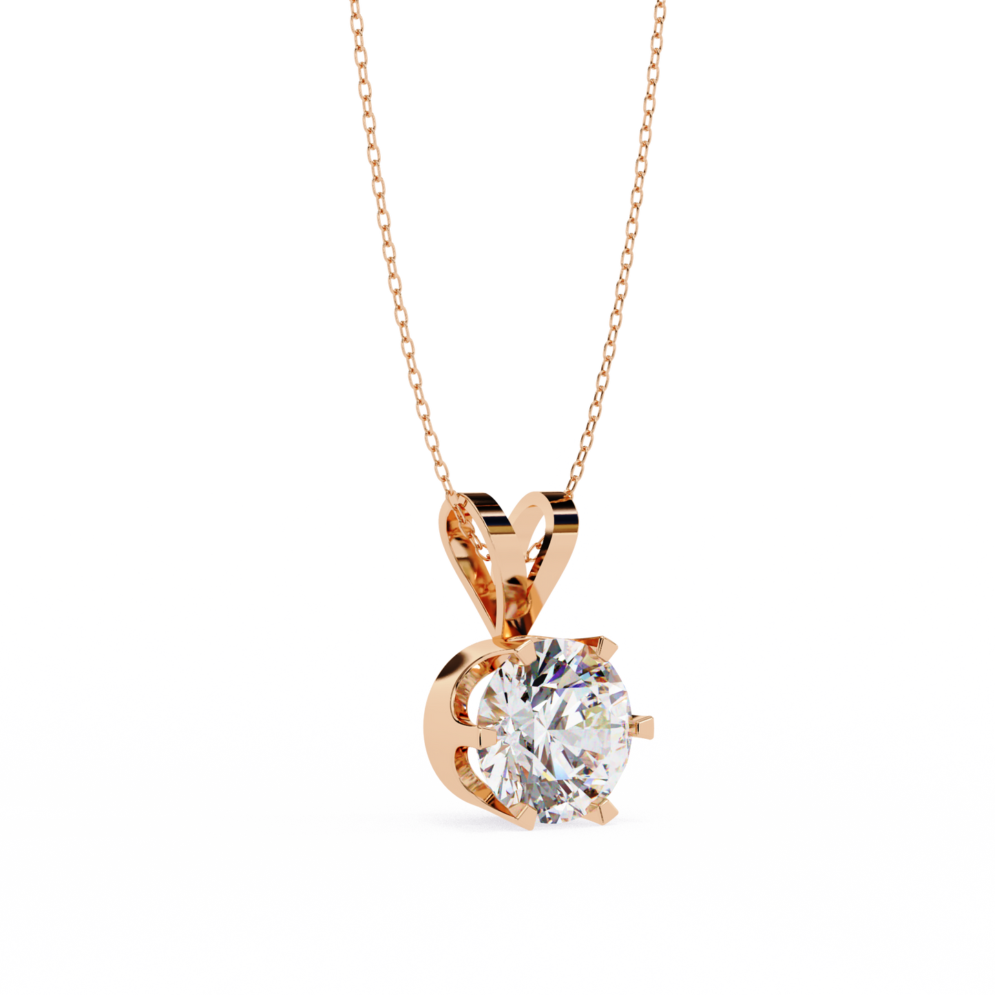 roselle solitaire round lab grown diamond pendant