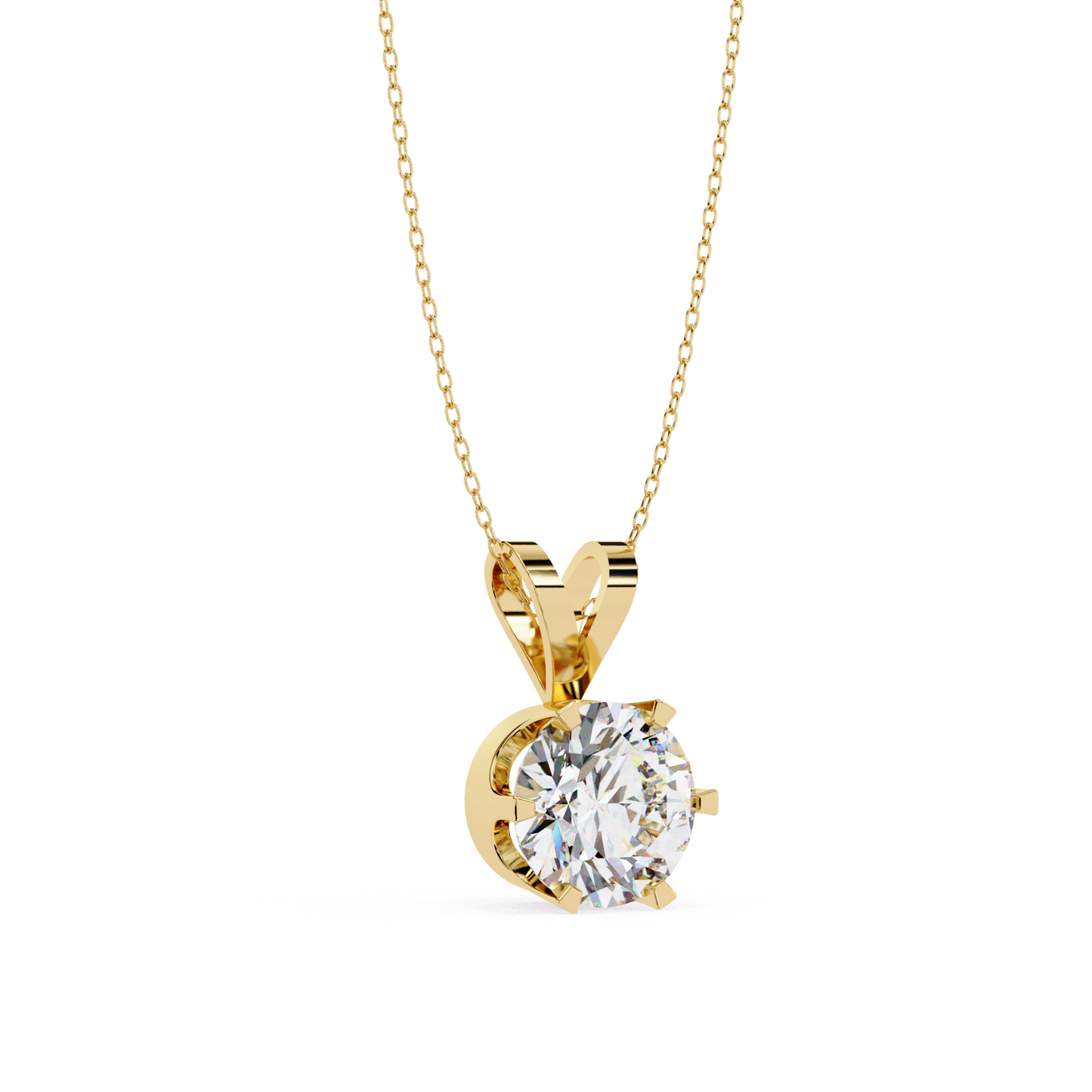 roselle solitaire round lab grown diamond pendant