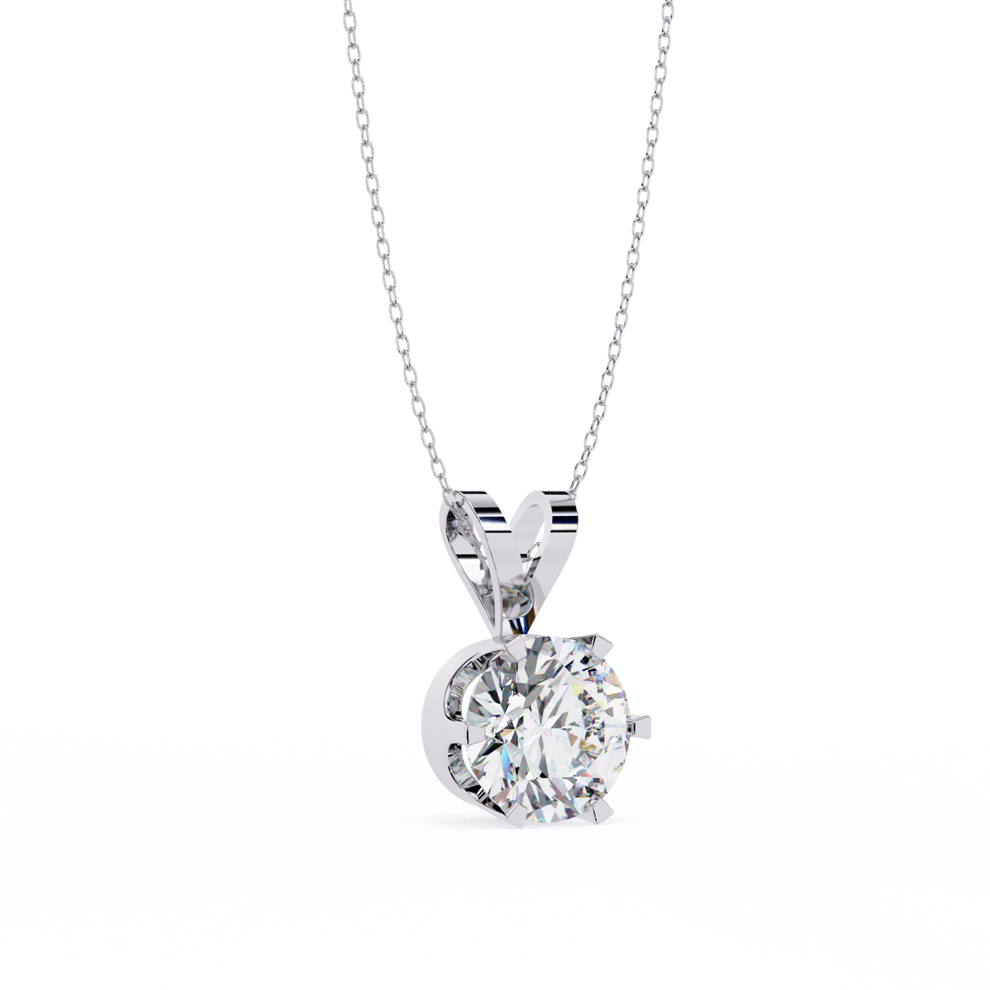 roselle solitaire round lab grown diamond pendant