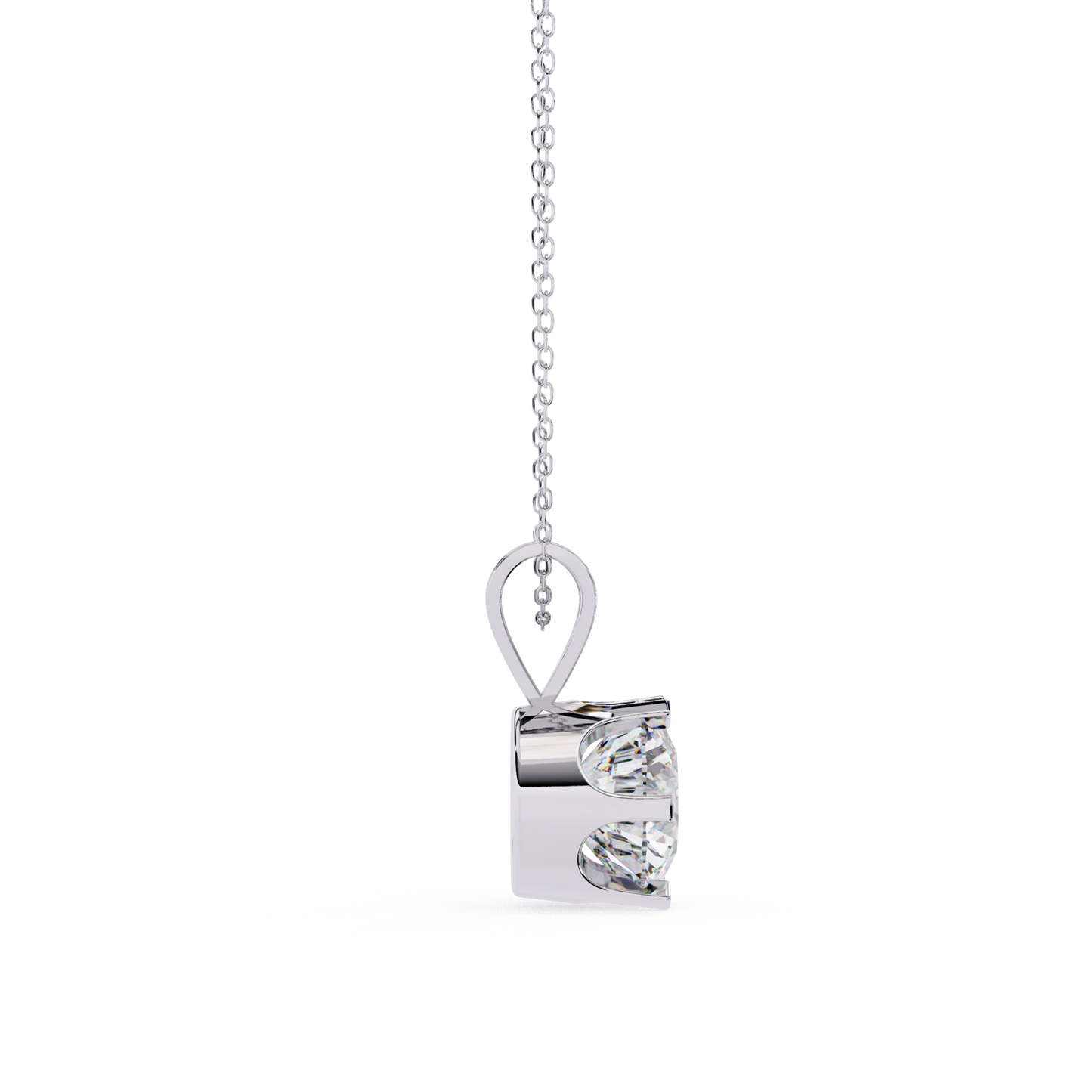 roselle solitaire round lab grown diamond pendant