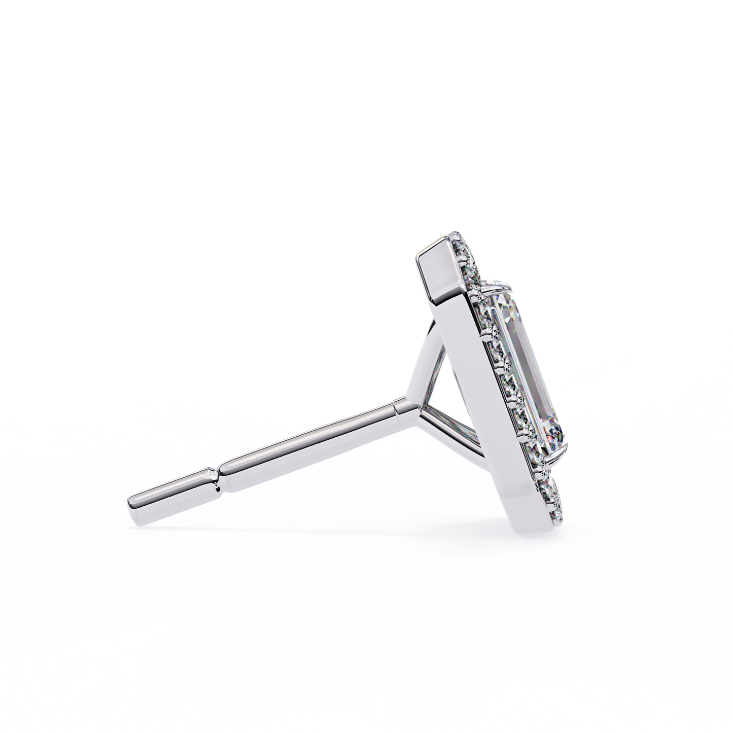 empire emerald halo lab grown diamond studs