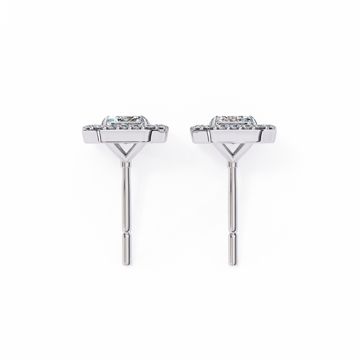 empire emerald halo lab grown diamond studs