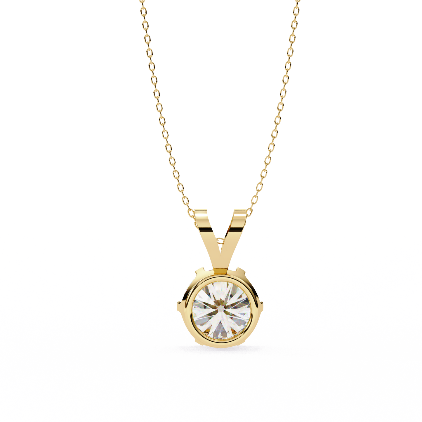 roselle solitaire round lab grown diamond pendant