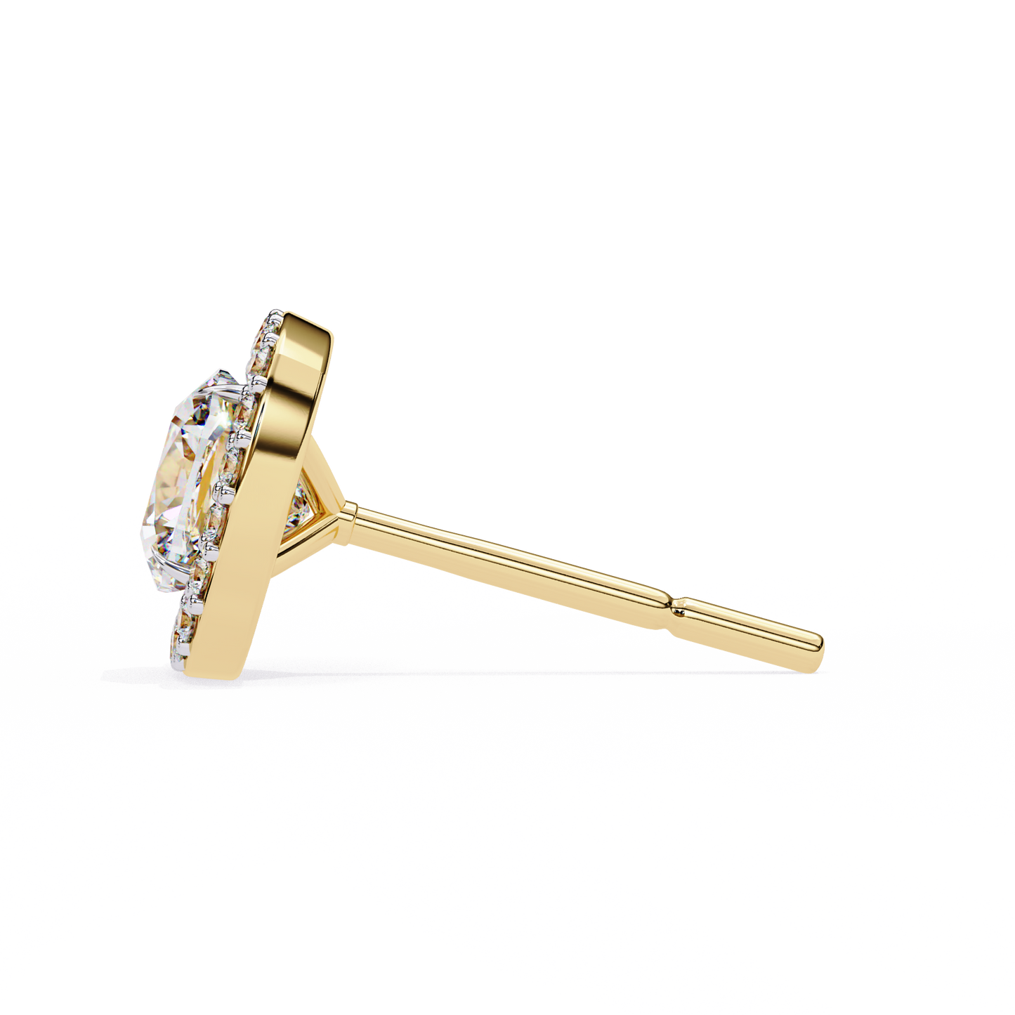 serene cushion halo lab grown diamond studs